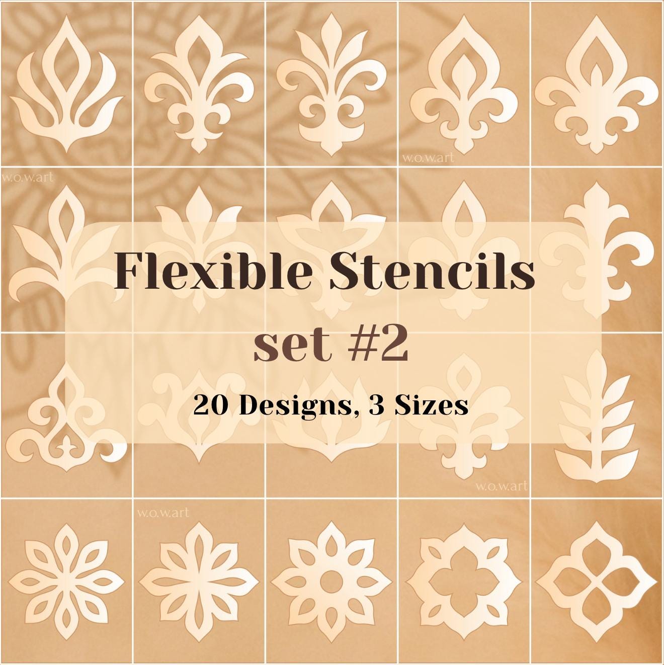 Flexibles Schablonen-Set #2: 20 aufwendige Designs in 3 Größen. Wiederverwendbare Schablonen für Mandalas, dekorative Muster, Dot Painting & DIY Kunst