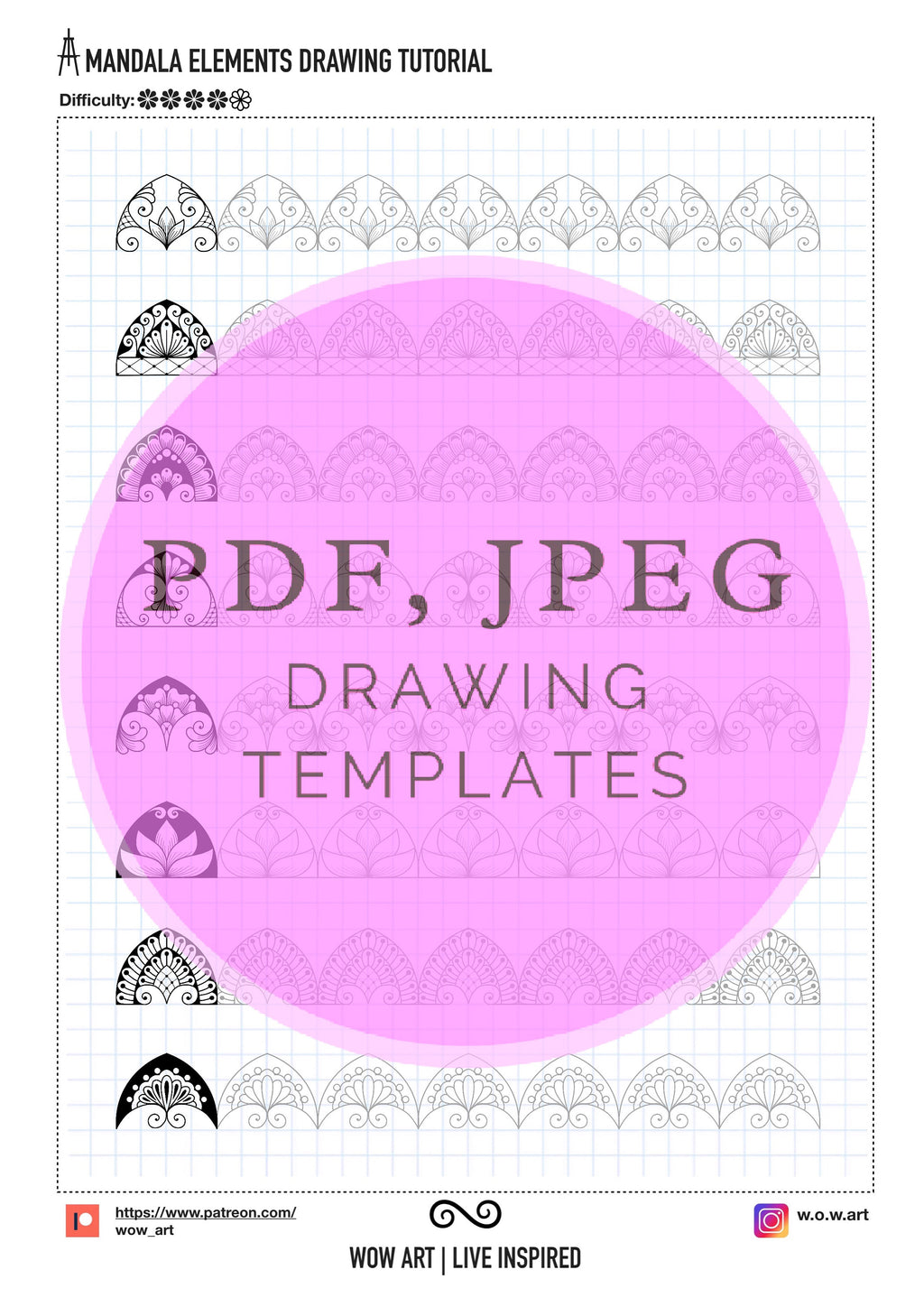 6. Fortgeschrittene Muster Trainingsblätter! Pdf, jpeg. Mandala-Kunst, Ornamente, digitales Papier, sofortige Downloads, handgemacht, Kunsttherapie, Kalligraphie