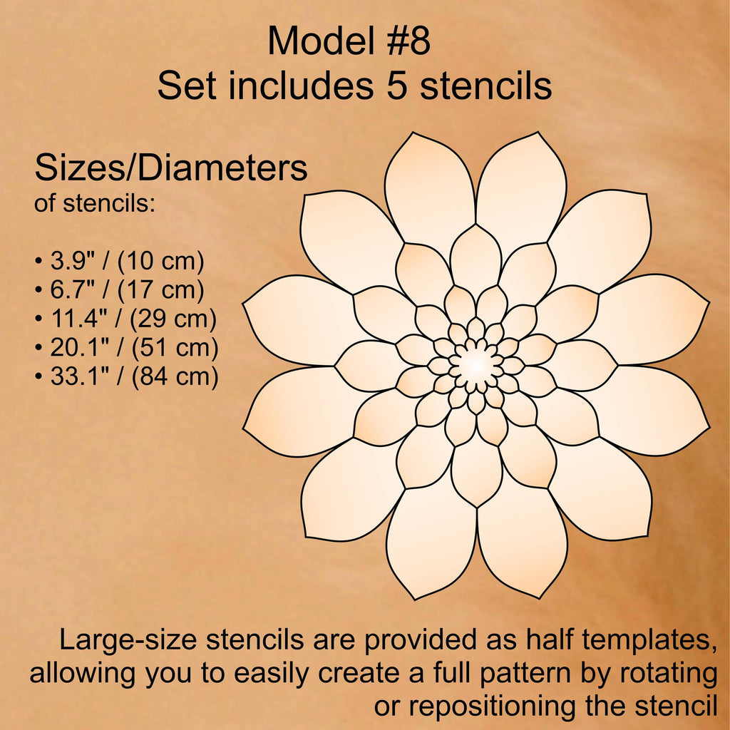 Flexibles Mandala-Schablonen-Set für Malerei & 3D-Effekt | Wiederverwendbare Mandala-Vorlagen zum Zeichnen, Boho-Kunstwerkzeug, DIY, Dabbing-Kunst