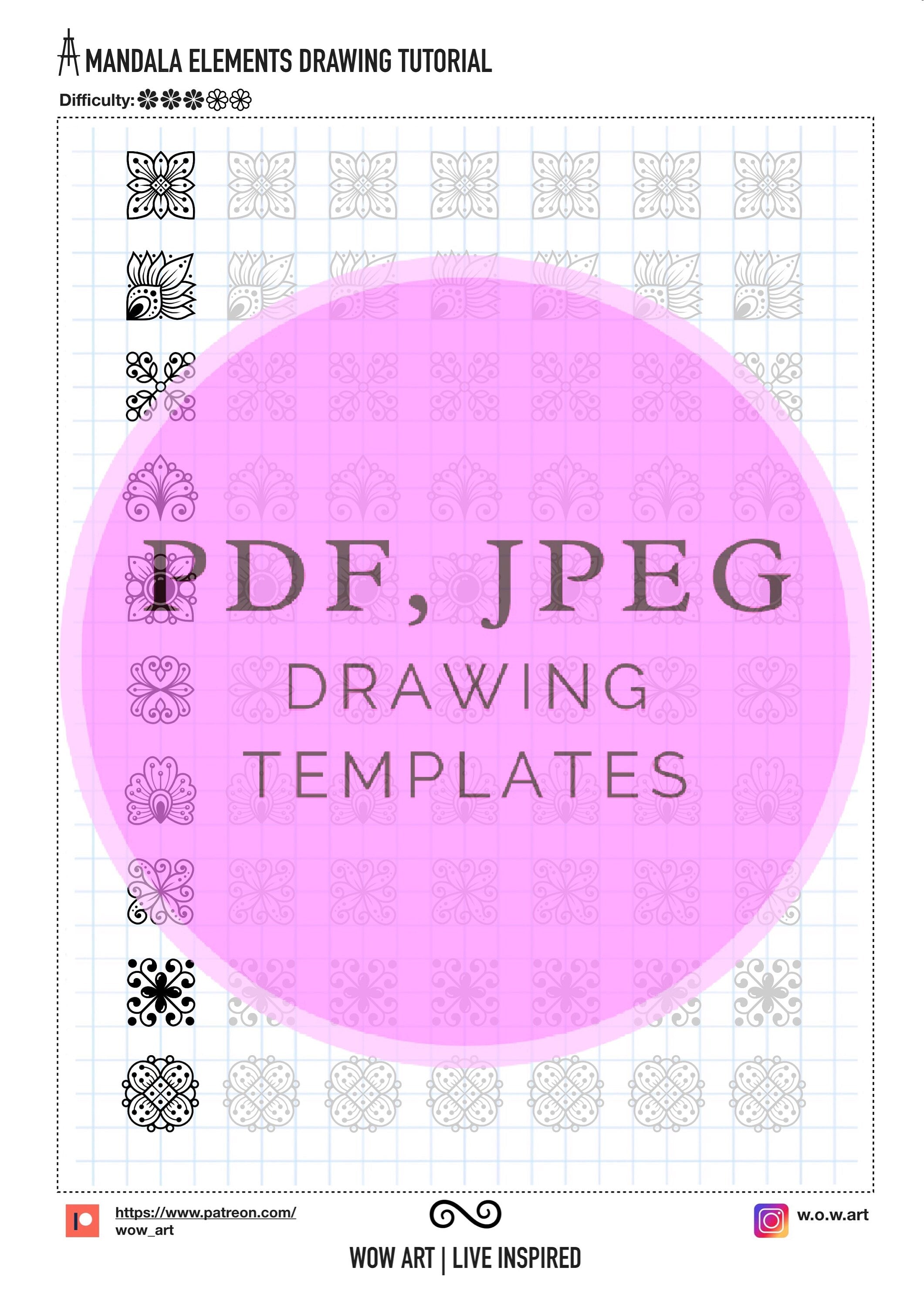 19. 2x2 Zellen Muster-Übungsblätter!Pdf,jpeg. Mandala Kunst, DIY, digitales Papier, Sofort-Downloads, Lettering, Kunsttherapie, Kalligrafie