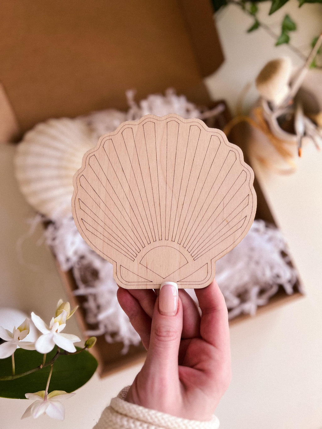 Färbeset Holzschale, DIY-Malset, Holz-Bastelformen, Holzspielzeug, Meerestiere, Zeichnen, Wandkunst, Malen für Erwachsene, Kunsttherapie, Boho