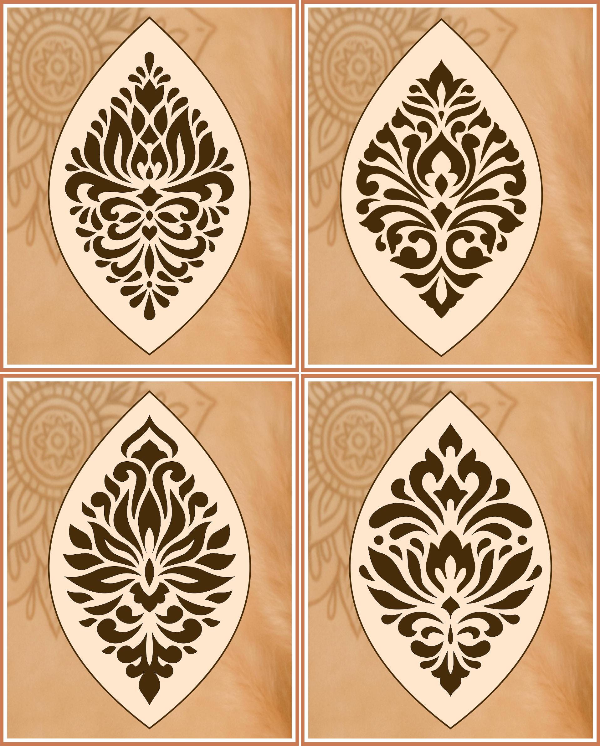 Flexibles Schablonen-Set #4: 20 aufwendige Designs in 3 Größen. Wiederverwendbare Schablonen für Mandalas, dekorative Muster, Dot Painting & DIY-Kunst