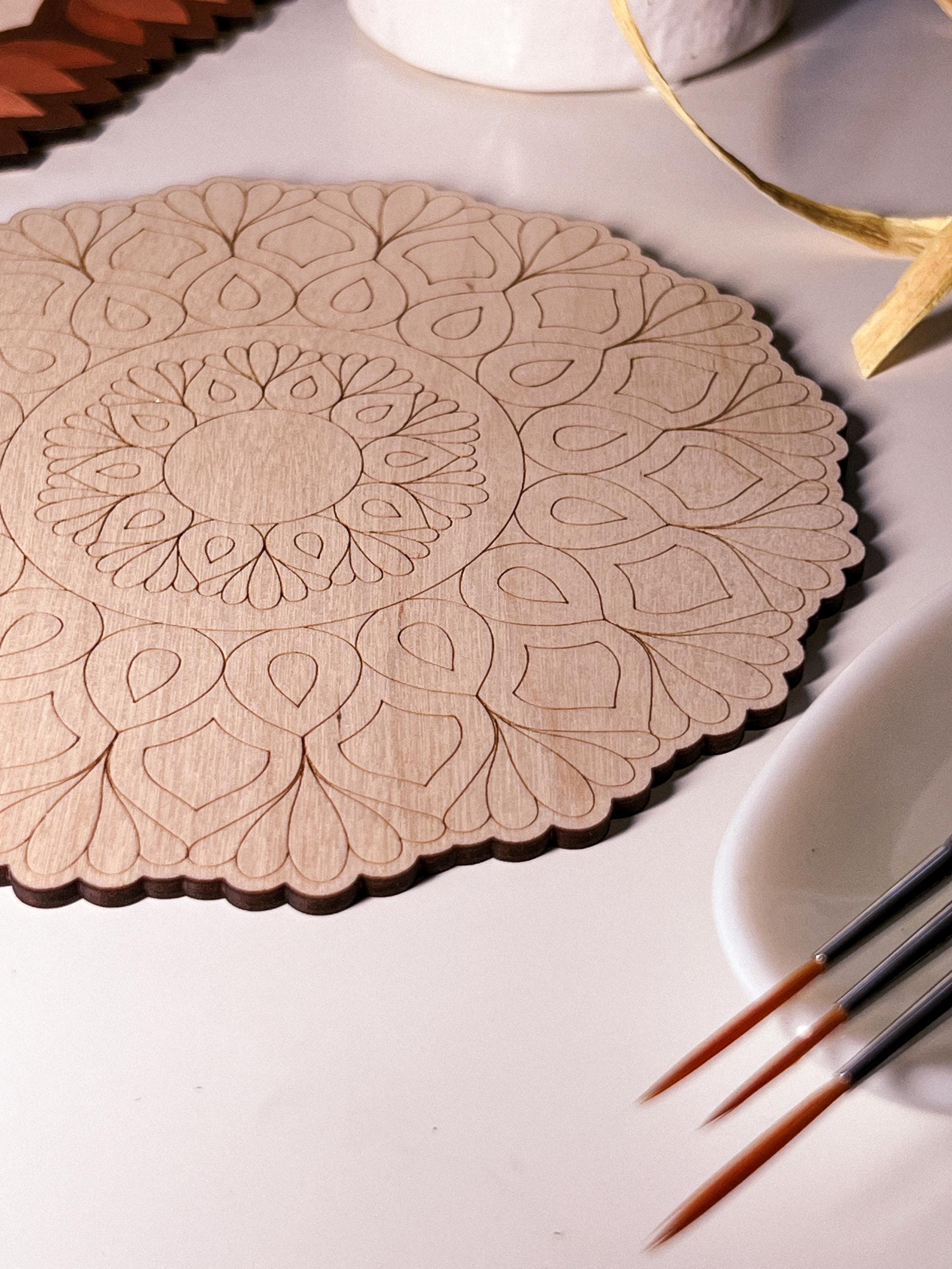 Wooden mandala for coloring, Art therapy, DIY craft, adult coloring, wall art, painting, home decor,easy drawing,coloring boards,mandala art