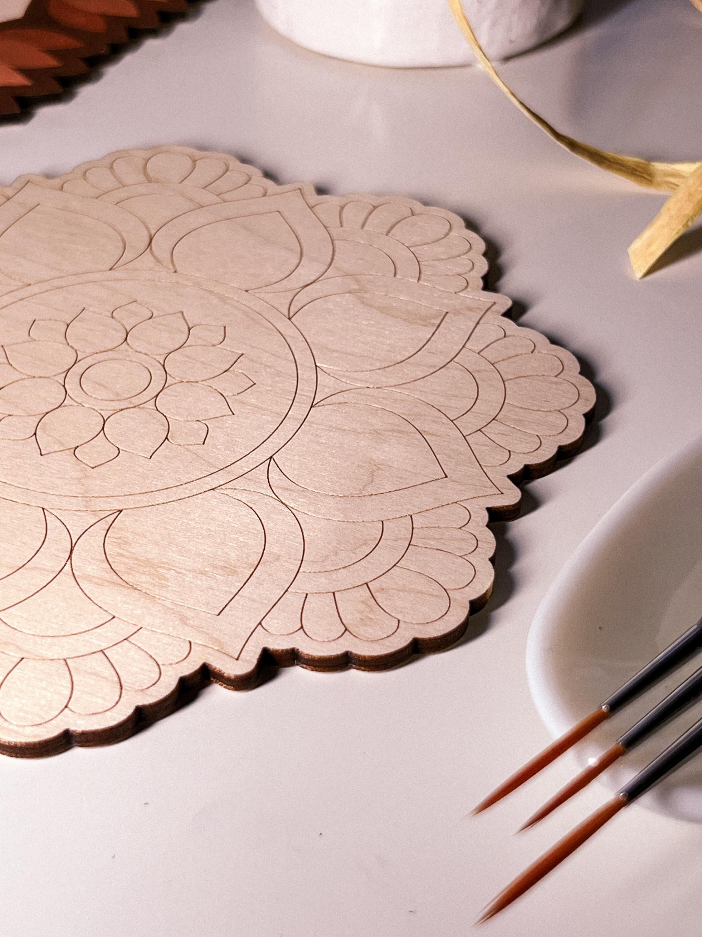Wooden mandala for coloring, Art therapy, DIY craft, adult coloring, wall art, painting, home decor,easy drawing,coloring boards,mandala art