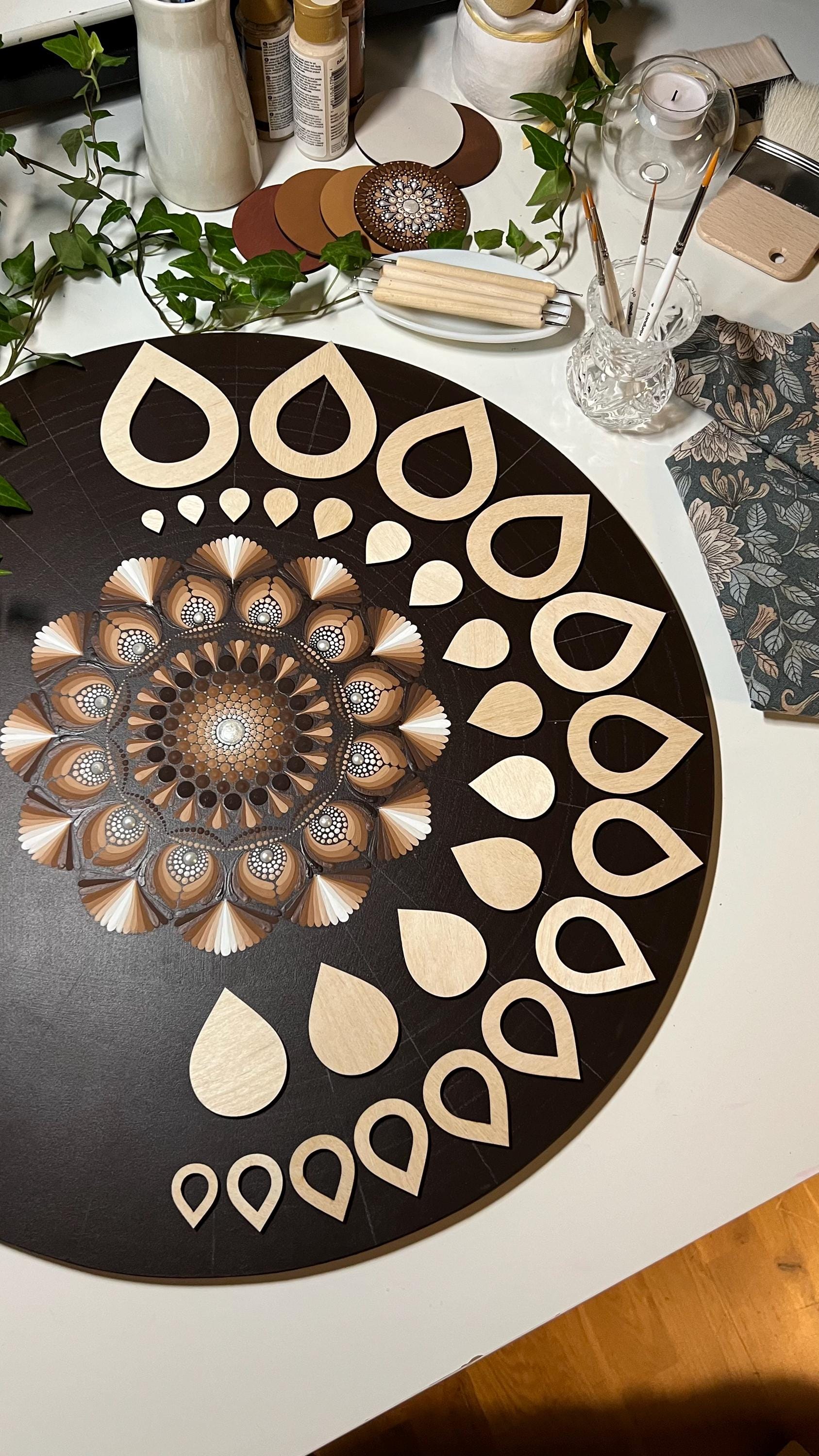 Zeichenschablonen, Dot-Art-Werkzeuge, Holzformen, Mandala-Kunstzubehör, Pauschablonen, Musterbildung, geometrische Figuren, Zeichenset