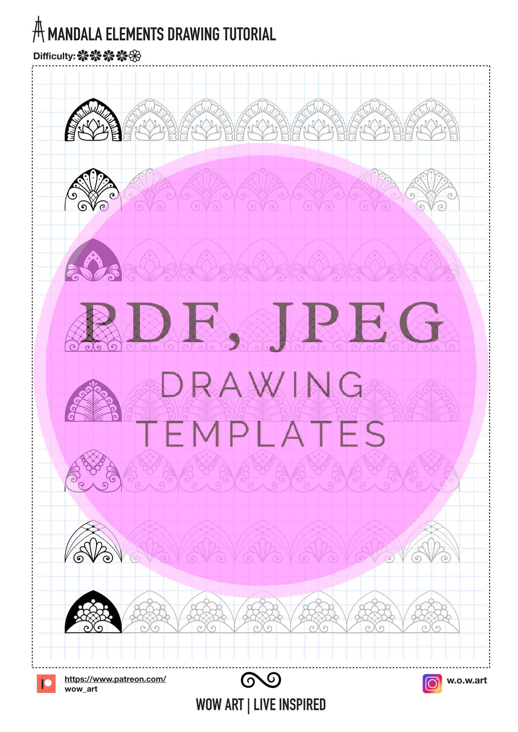6. Fortgeschrittene Muster Trainingsblätter! Pdf, jpeg. Mandala-Kunst, Ornamente, digitales Papier, sofortige Downloads, handgemacht, Kunsttherapie, Kalligraphie