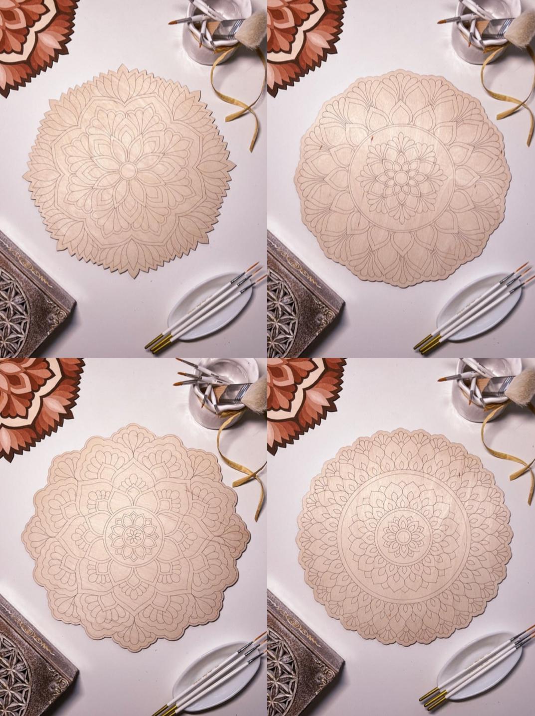 Set aus allen 12 großen Holz-Mandalas zum Ausmalen, 30 cm, Kunsttherapie, DIY-Basteln, Ausmalen für Erwachsene, Wandkunst, Malen, Heimdekoration, Malbretter