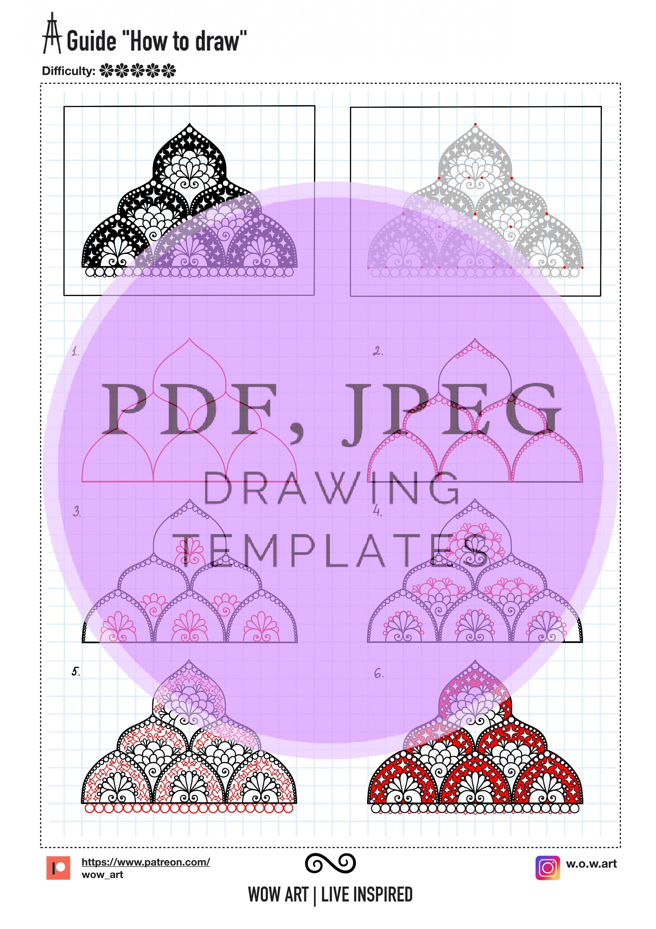 13.Kunst-Anleitungen "Wie man zeichnet" mit verschlungenen mehrreihigen Mandala-Mustern + Übungsblättern für Umrisse und Ausfüllen.PDF,JPEG.Mandala-Kunst