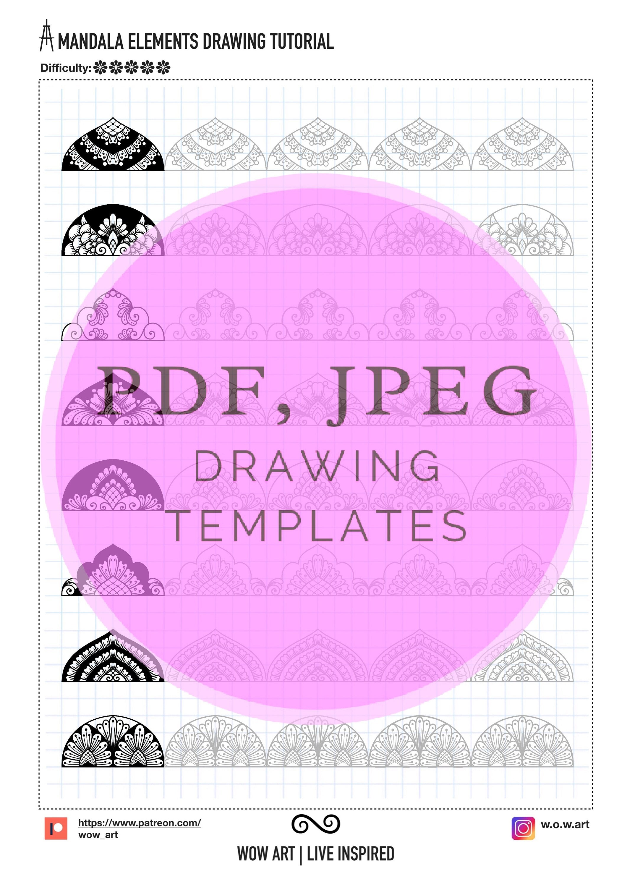 7. Trainingsblätter für komplizierte Muster! Pdf, jpeg. Mandala-Kunst, Ornamente, digitales Papier, Sofort-Downloads, handgemacht, Kunsttherapie, Kalligrafie