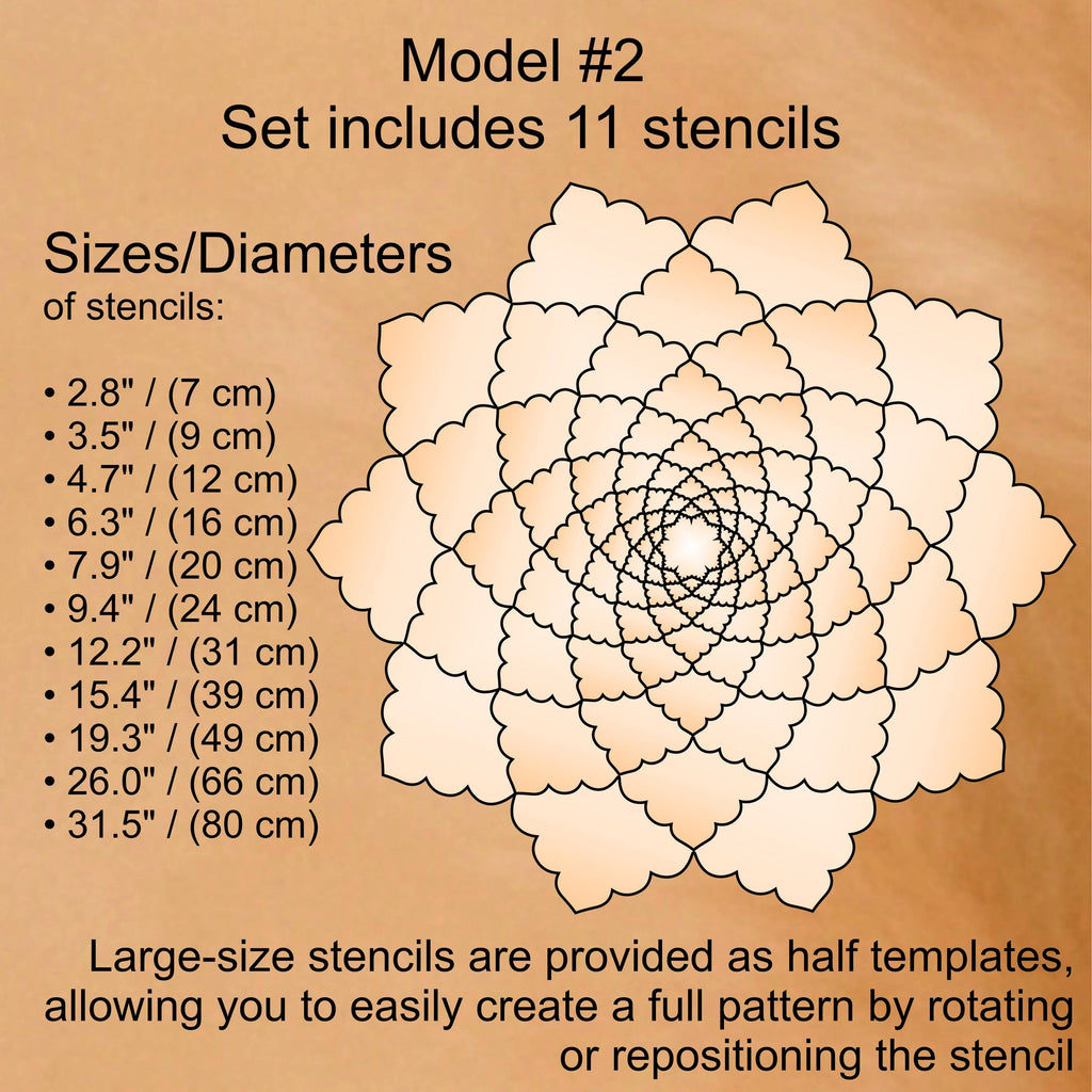 Flexibles Mandala-Schablonen-Set für Malerei & 3D-Effekt | Wiederverwendbare Mandala-Vorlagen zum Zeichnen, Boho-Kunstwerkzeug, DIY, Dabbing-Kunst