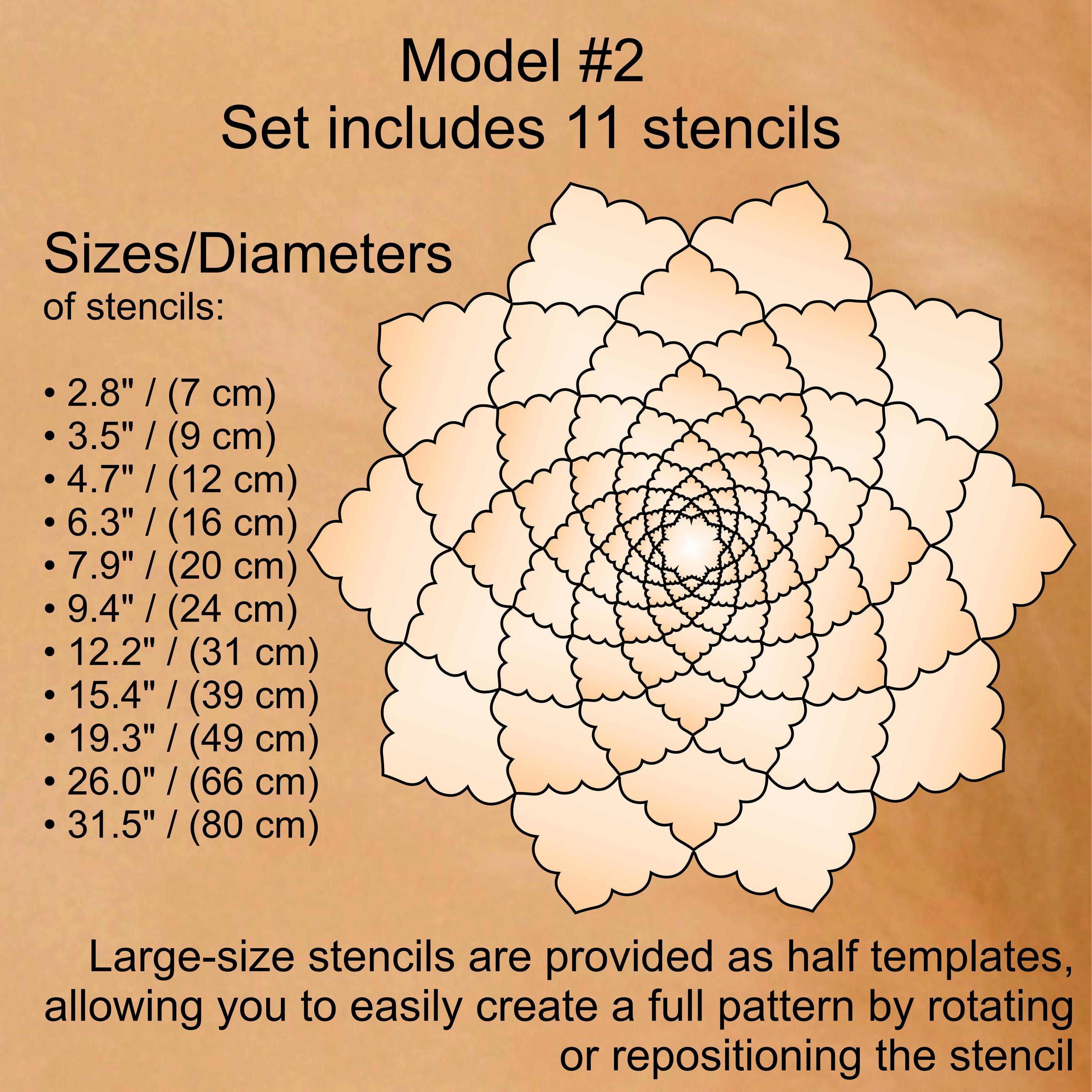 Flexibles Mandala-Schablonen-Set für Malerei & 3D-Effekt | Wiederverwendbare Mandala-Vorlagen zum Zeichnen, Boho-Kunstwerkzeug, DIY, Dabbing-Kunst