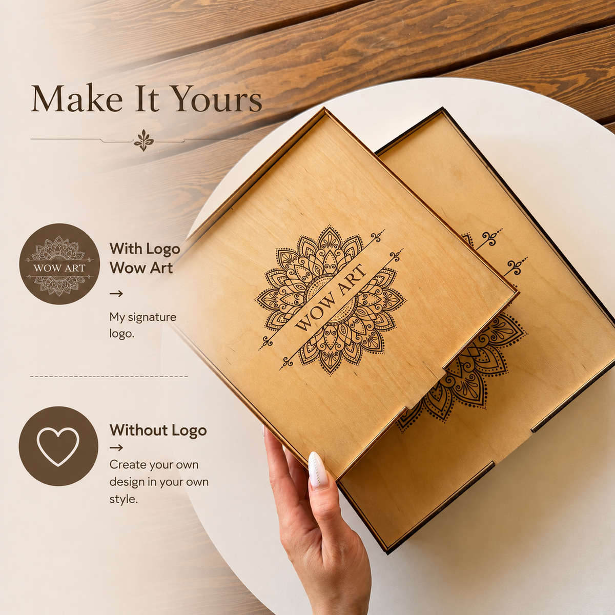 DIY Wooden Box Kit, Birch Plywood Box, Unfinished Wood Box, Craft Storage Box, Jewelry Box Blank, DIY Gift Box, Tile Stencil Box, Art
