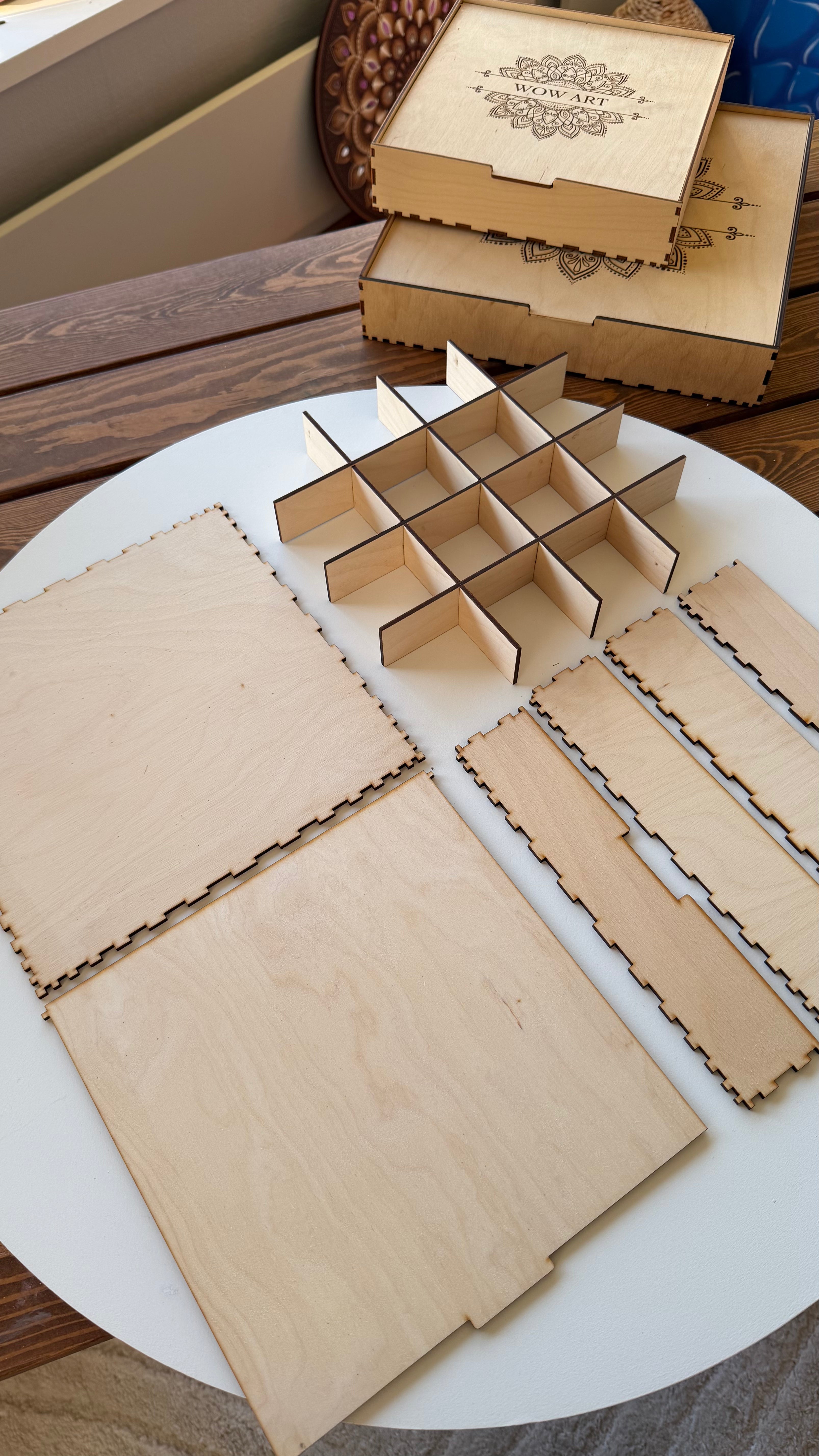 DIY Wooden Box Kit, Birch Plywood Box, Unfinished Wood Box, Craft Storage Box, Jewelry Box Blank, DIY Gift Box, Tile Stencil Box, Art