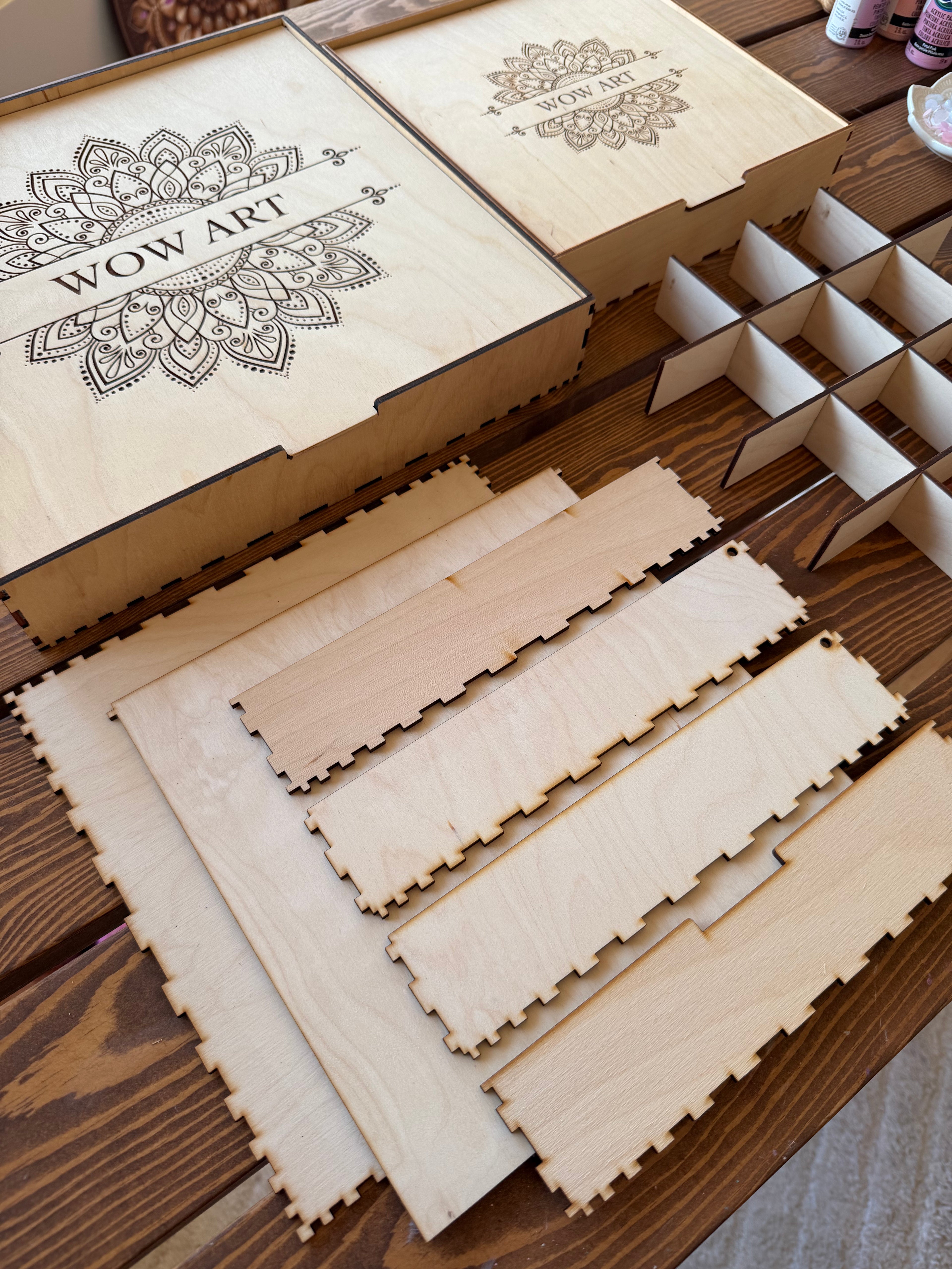 DIY Wooden Box Kit, Birch Plywood Box, Unfinished Wood Box, Craft Storage Box, Jewelry Box Blank, DIY Gift Box, Tile Stencil Box, Art