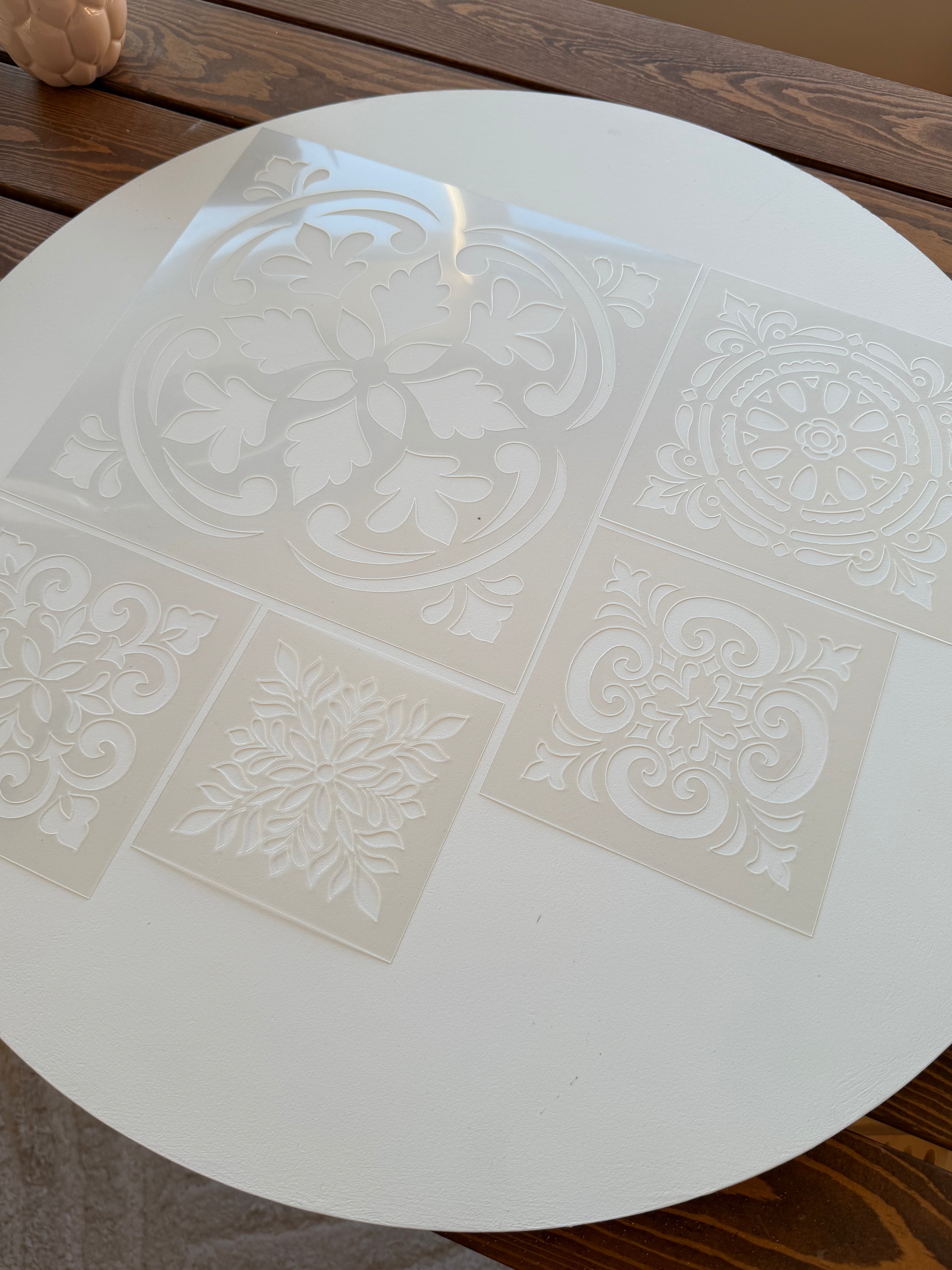 Tile Stencils | Reusable Flexible Floor & Wall Stencils | 48 Designs, 4 Sets | 4x4 to 16x16 Inch, DIY, home decor, painting, art, craft.
