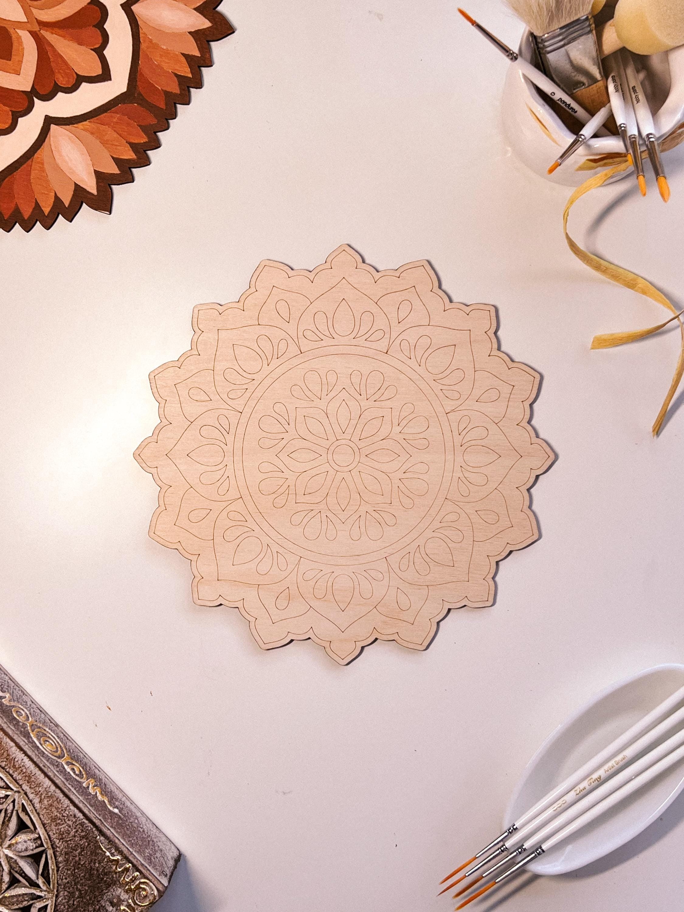 Wooden mandala for coloring, Art therapy, DIY craft, adult coloring, wall art, painting, home decor,easy drawing,coloring boards,mandala art