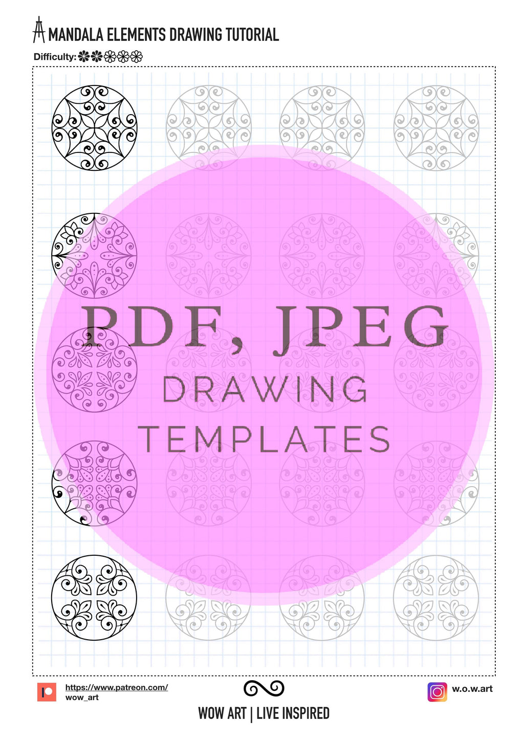 9. Einfache zentrale Muster-Übungsblätter! Pdf/jpeg. Mandala-Kunst, Digitalpapier, Sofort-Downloads, handgemacht, Kunsttherapie, Kalligraphie
