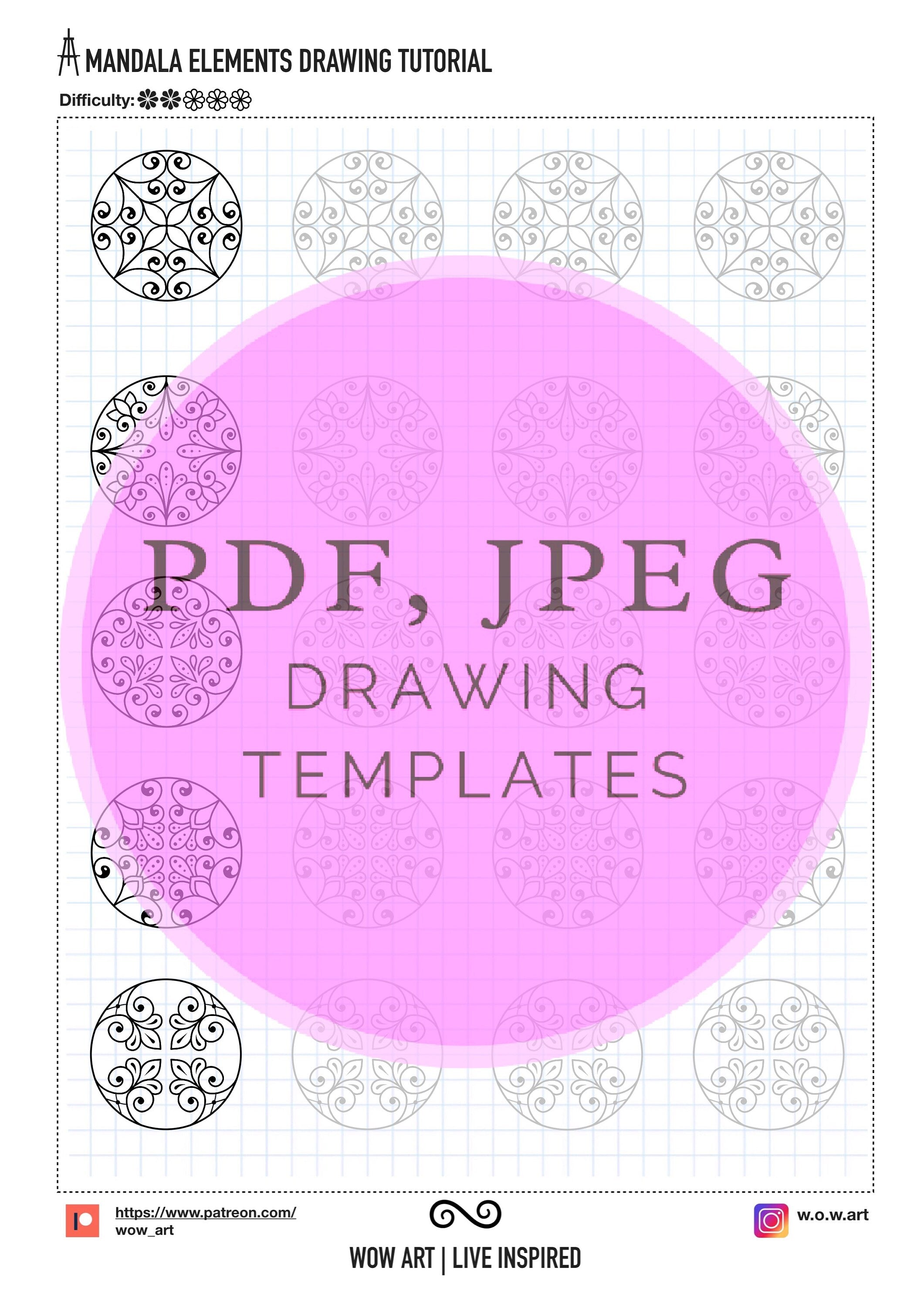 9. Einfache zentrale Muster-Übungsblätter! Pdf/jpeg. Mandala-Kunst, Digitalpapier, Sofort-Downloads, handgemacht, Kunsttherapie, Kalligraphie