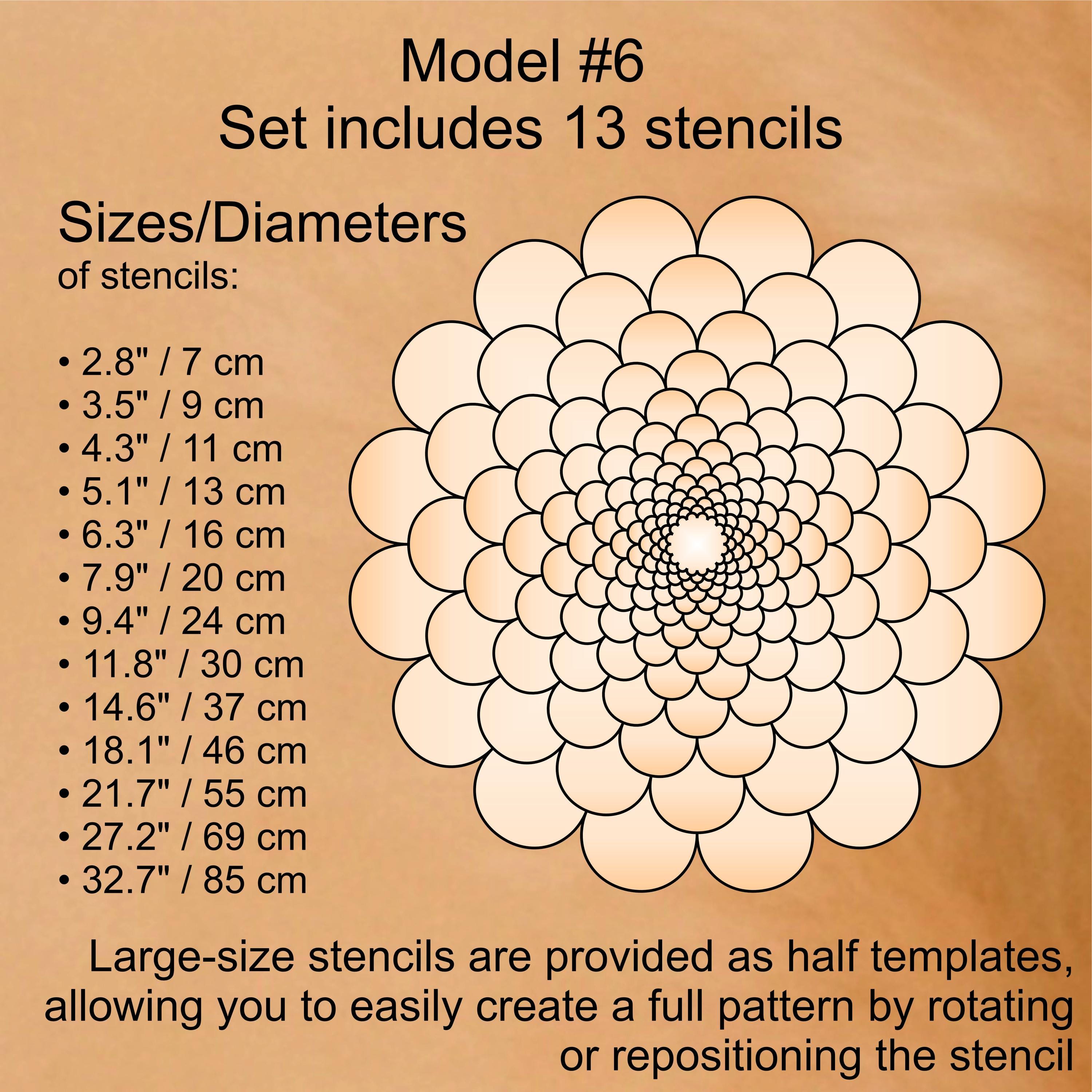 Flexibles Mandala-Schablonen-Set für Malerei & 3D-Effekt | Wiederverwendbare Mandala-Vorlagen zum Zeichnen, Boho-Kunstwerkzeug, DIY, Dabbing-Kunst