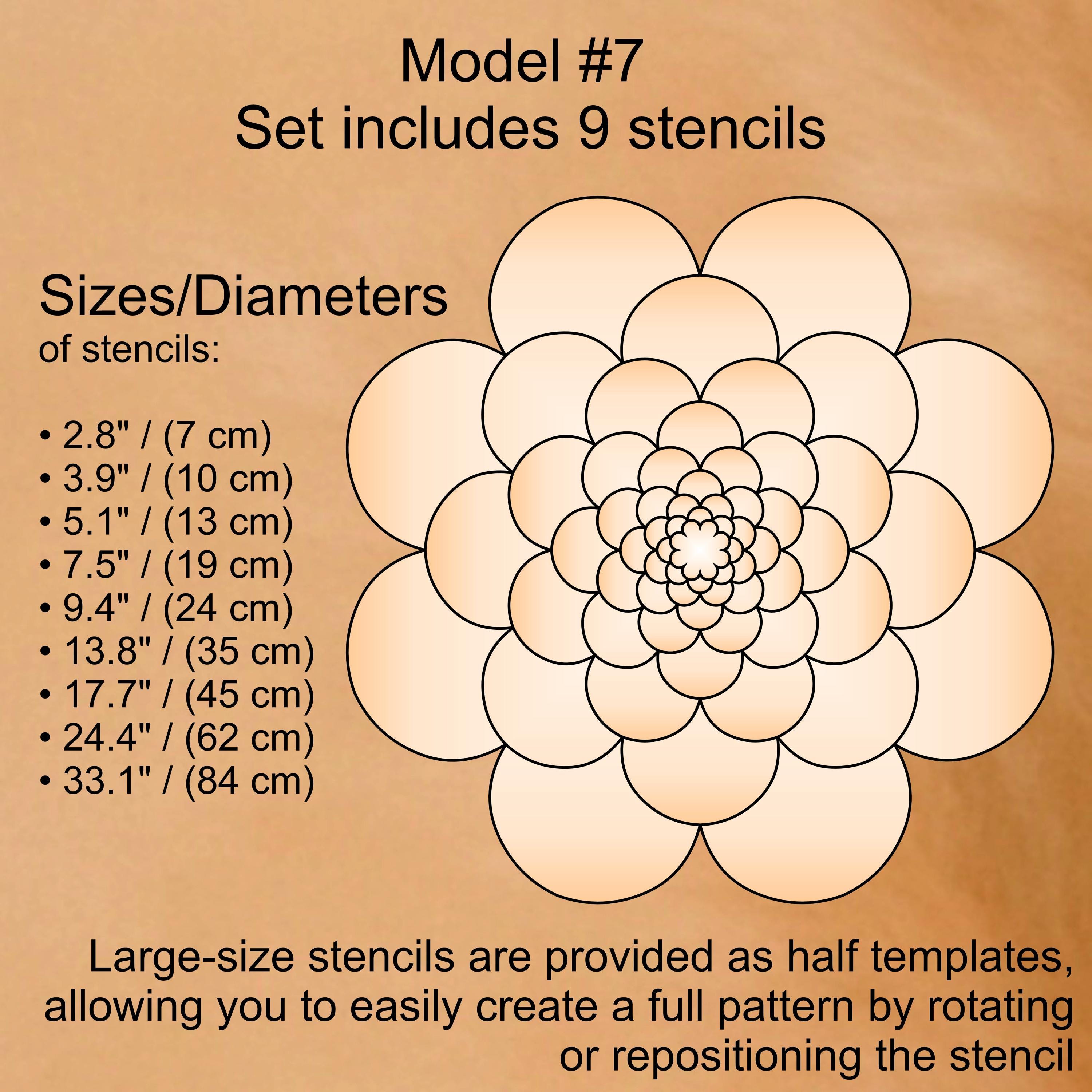 Flexibles Mandala-Schablonen-Set für Malerei & 3D-Effekt | Wiederverwendbare Mandala-Vorlagen zum Zeichnen, Boho-Kunstwerkzeug, DIY, Dabbing-Kunst
