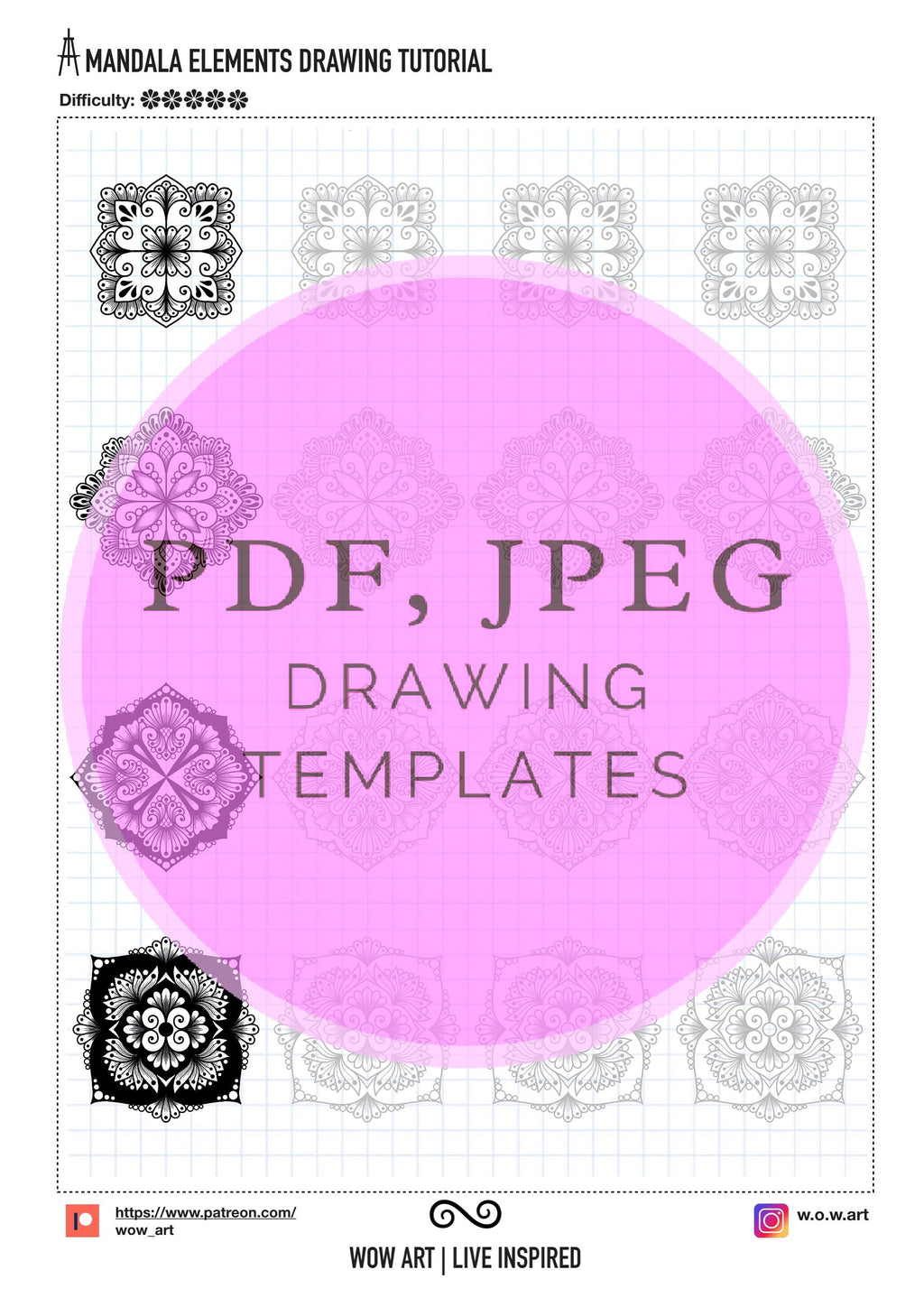 11.Fortgeschrittene Quadratmuster-Trainingsblätter! Pdf, jpeg. Mandala-Kunst, Digitalpapier, Sofort-Downloads, handgemacht, Kunsttherapie, Kalligrafie