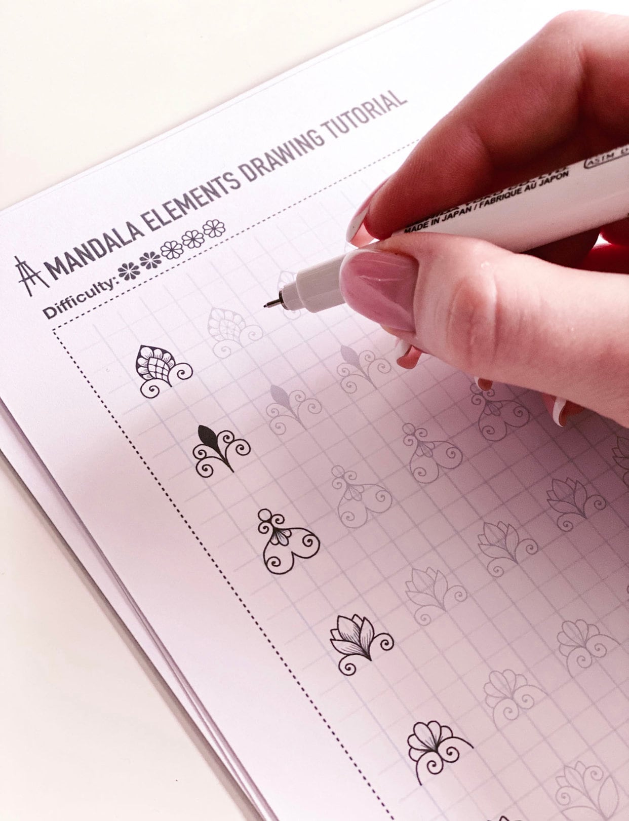 3.Einfache Muster-Übungsblätter Teil 1! Pdf, Jpeg. Mandala-Kunst, Digitalpapier, Sofort-Downloads, handgemacht, Kunsttherapie, Kalligrafie