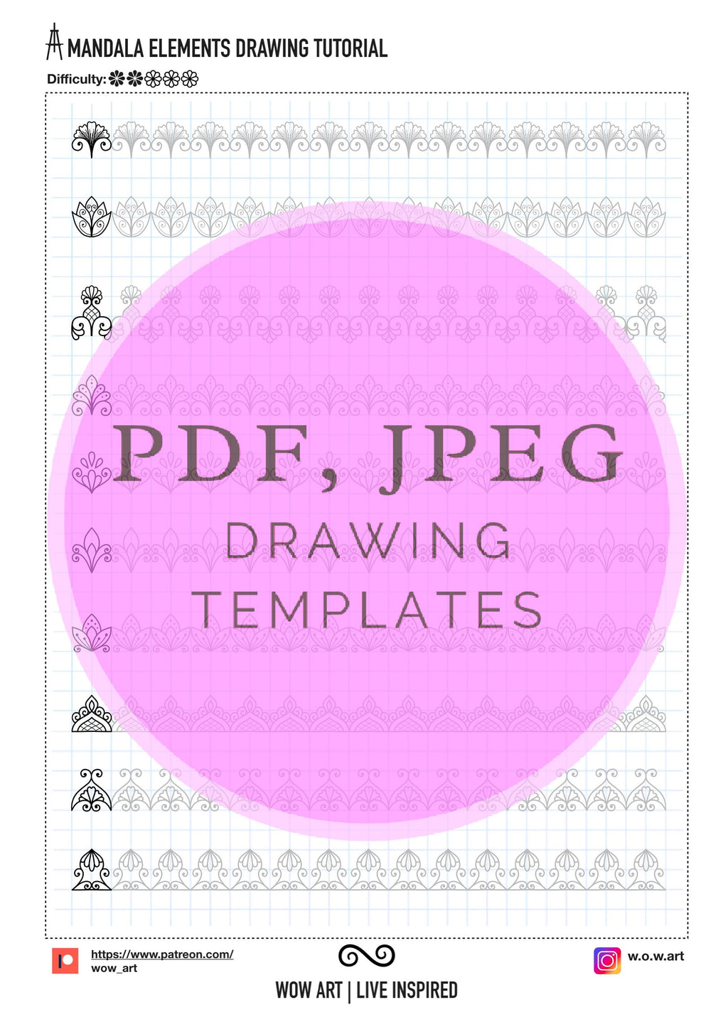 4. Simple Patterns Trainingsblätter Teil 2! Pdf, jpeg. Mandala Kunst, digitales Papier, sofortige Downloads, handgemacht, Kunsttherapie, Kalligrafie