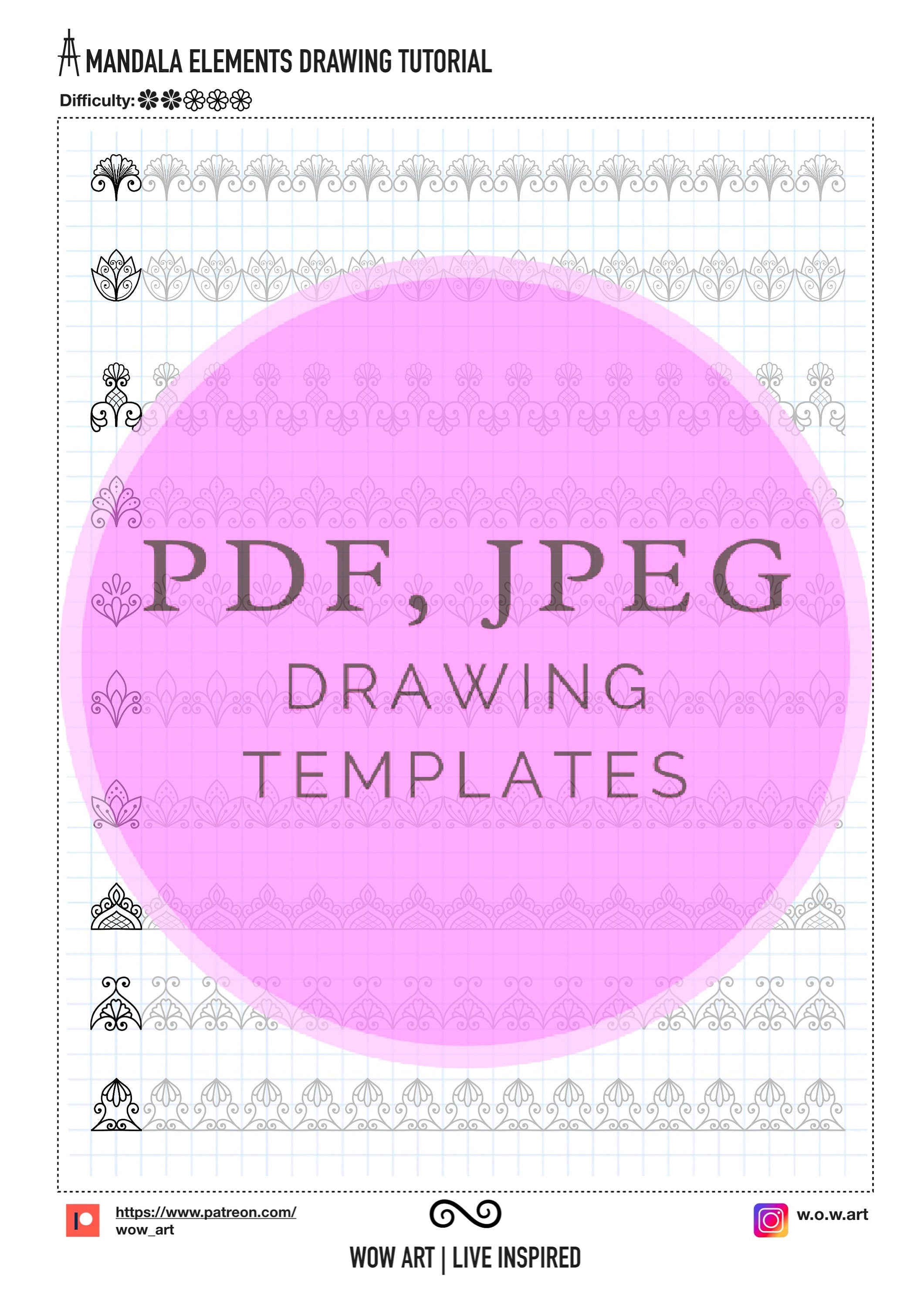 4. Simple Patterns Trainingsblätter Teil 2! Pdf, jpeg. Mandala Kunst, digitales Papier, sofortige Downloads, handgemacht, Kunsttherapie, Kalligrafie