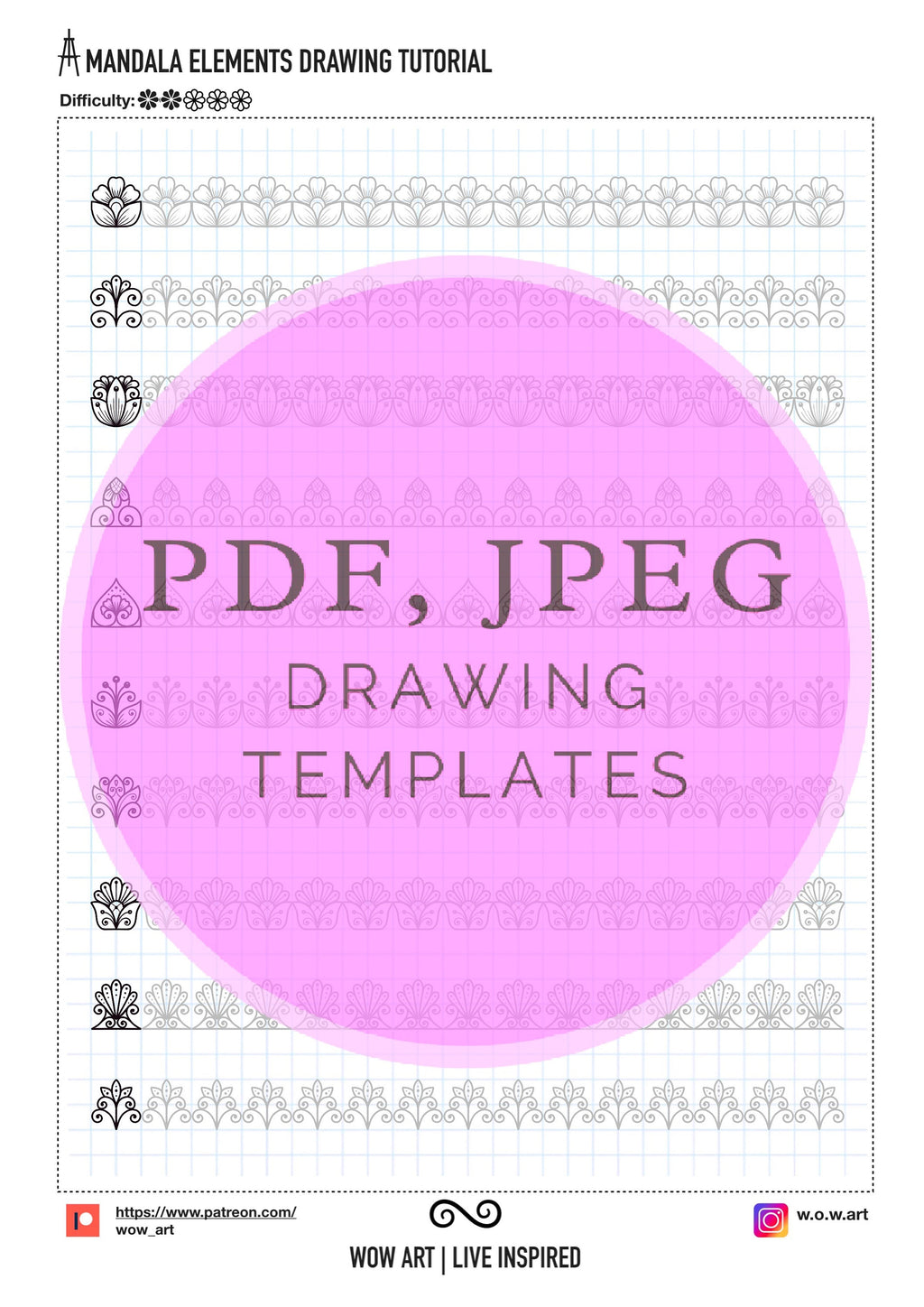 4. Simple Patterns Trainingsblätter Teil 2! Pdf, jpeg. Mandala Kunst, digitales Papier, sofortige Downloads, handgemacht, Kunsttherapie, Kalligrafie