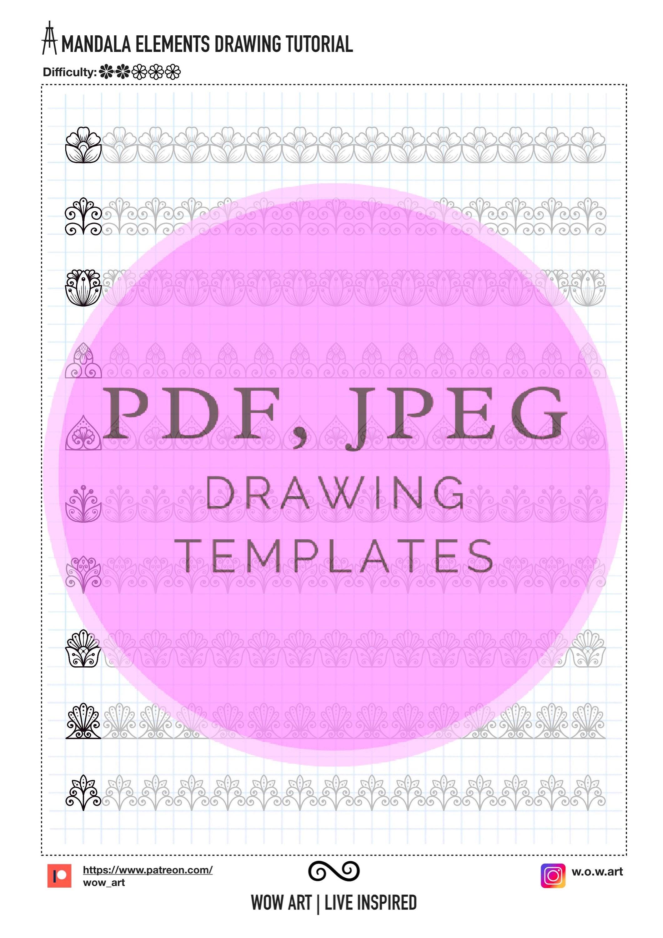 4. Simple Patterns Trainingsblätter Teil 2! Pdf, jpeg. Mandala Kunst, digitales Papier, sofortige Downloads, handgemacht, Kunsttherapie, Kalligrafie