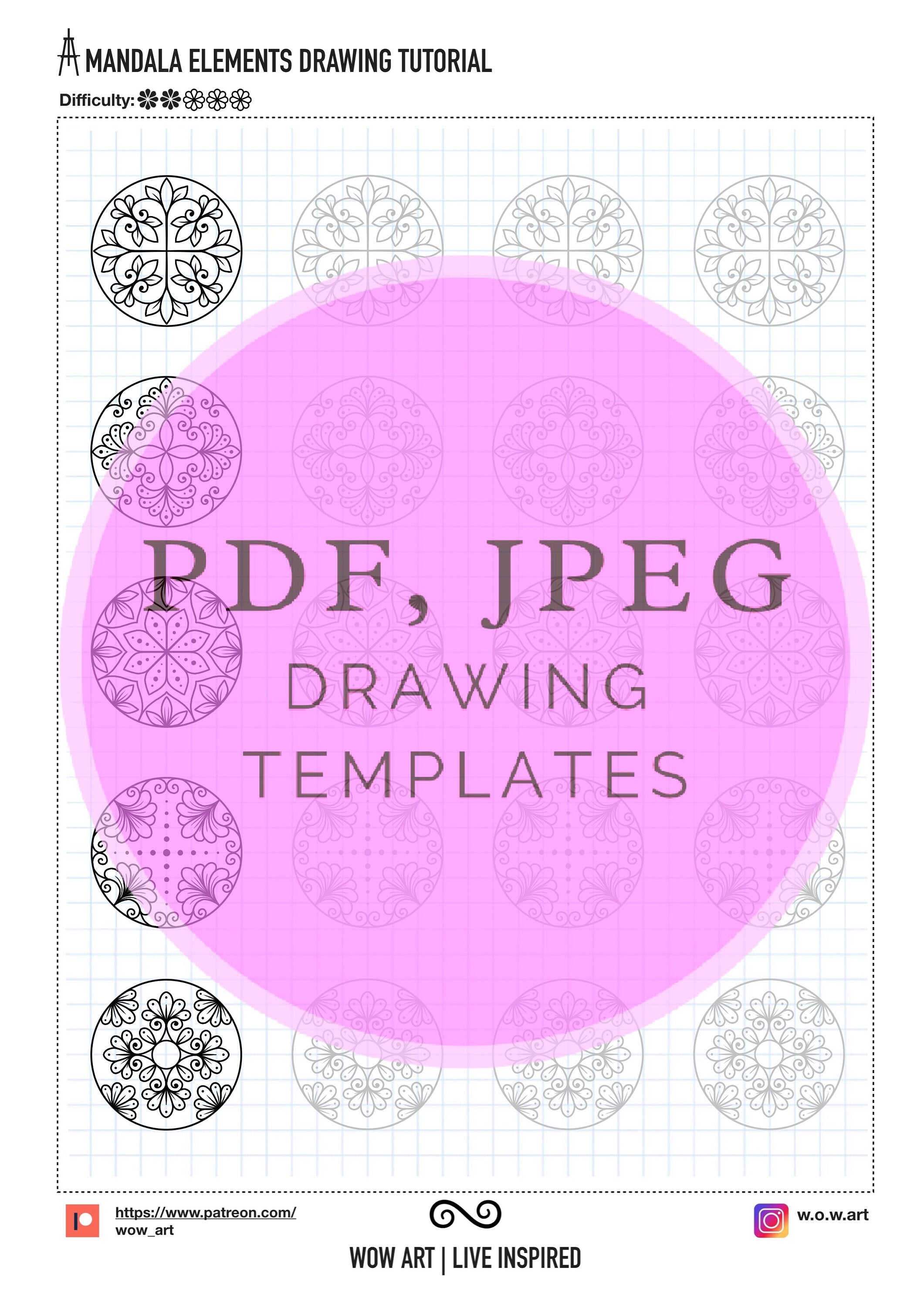 9. Einfache zentrale Muster-Übungsblätter! Pdf/jpeg. Mandala-Kunst, Digitalpapier, Sofort-Downloads, handgemacht, Kunsttherapie, Kalligraphie