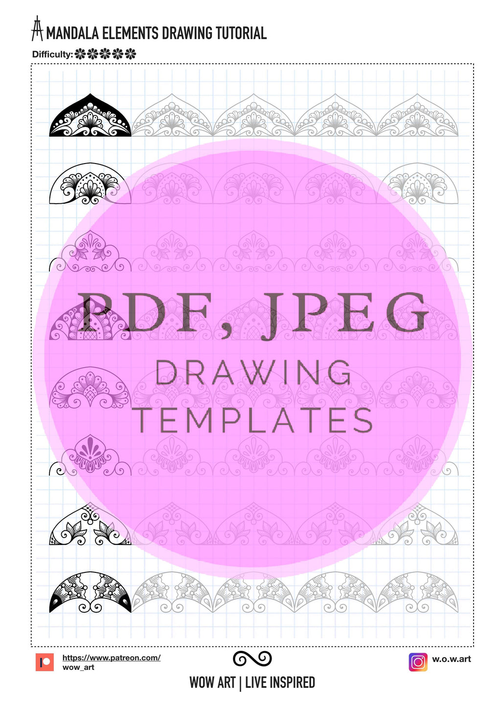 7. Trainingsblätter für komplizierte Muster! Pdf, jpeg. Mandala-Kunst, Ornamente, digitales Papier, Sofort-Downloads, handgemacht, Kunsttherapie, Kalligrafie