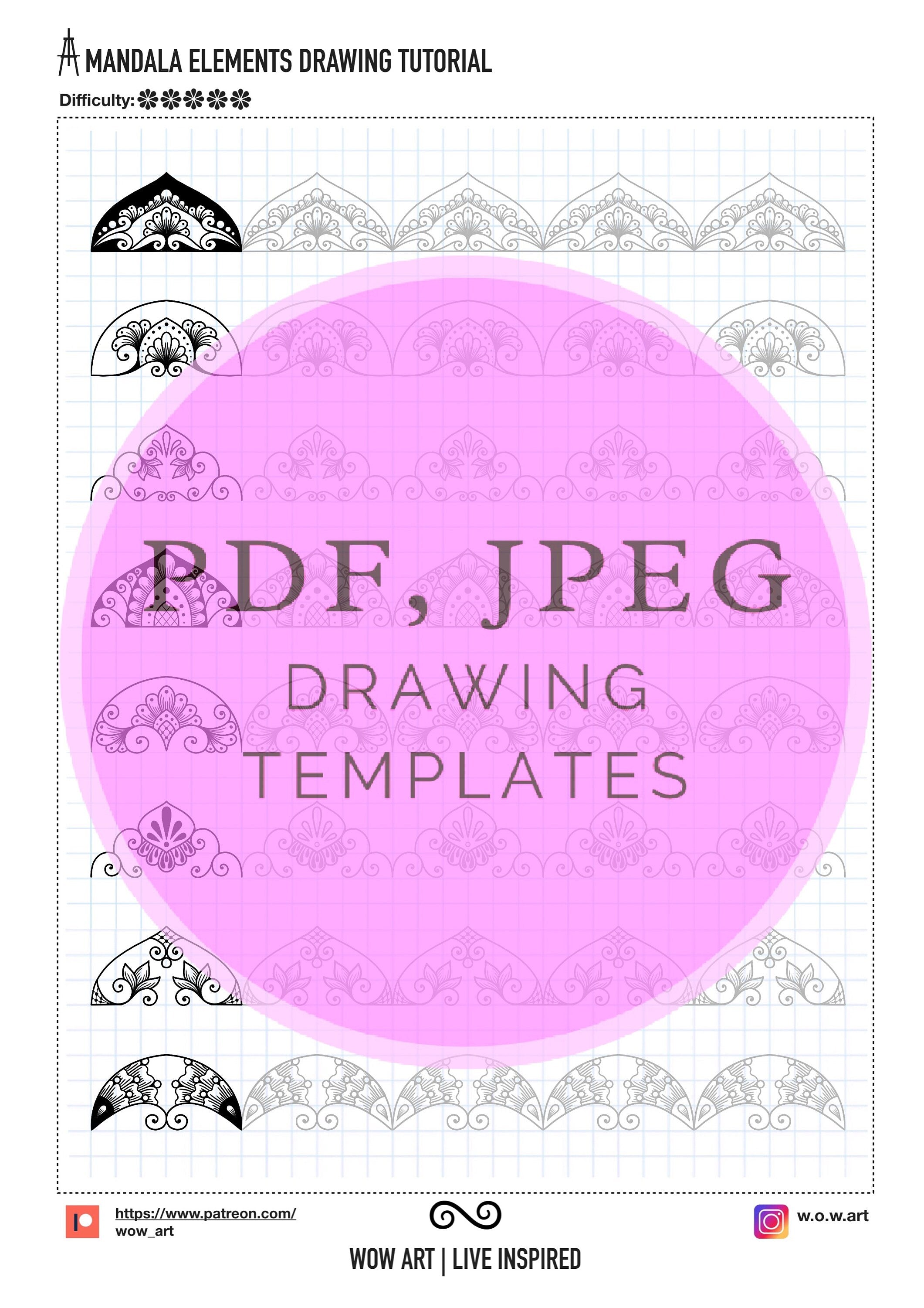 7. Trainingsblätter für komplizierte Muster! Pdf, jpeg. Mandala-Kunst, Ornamente, digitales Papier, Sofort-Downloads, handgemacht, Kunsttherapie, Kalligrafie