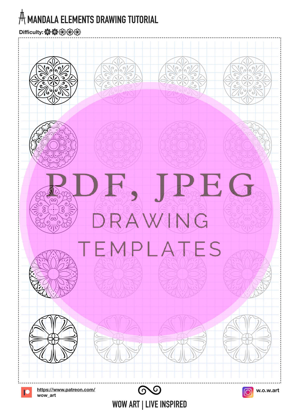 9. Einfache zentrale Muster-Übungsblätter! Pdf/jpeg. Mandala-Kunst, Digitalpapier, Sofort-Downloads, handgemacht, Kunsttherapie, Kalligraphie