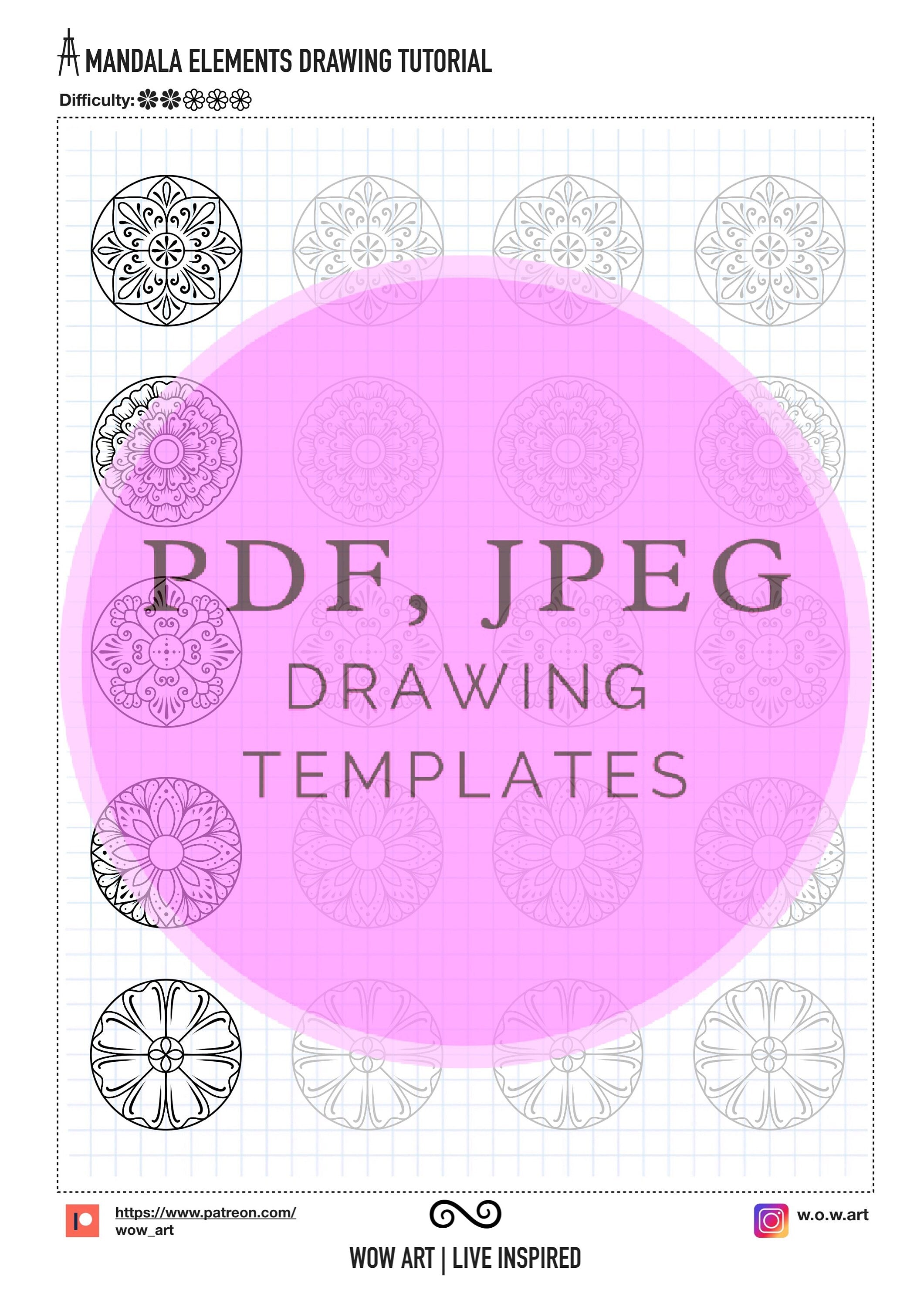 9. Einfache zentrale Muster-Übungsblätter! Pdf/jpeg. Mandala-Kunst, Digitalpapier, Sofort-Downloads, handgemacht, Kunsttherapie, Kalligraphie