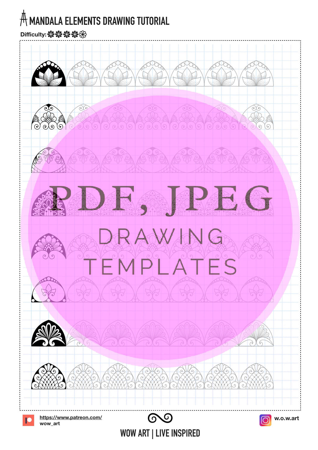 6. Fortgeschrittene Muster Trainingsblätter! Pdf, jpeg. Mandala-Kunst, Ornamente, digitales Papier, sofortige Downloads, handgemacht, Kunsttherapie, Kalligraphie