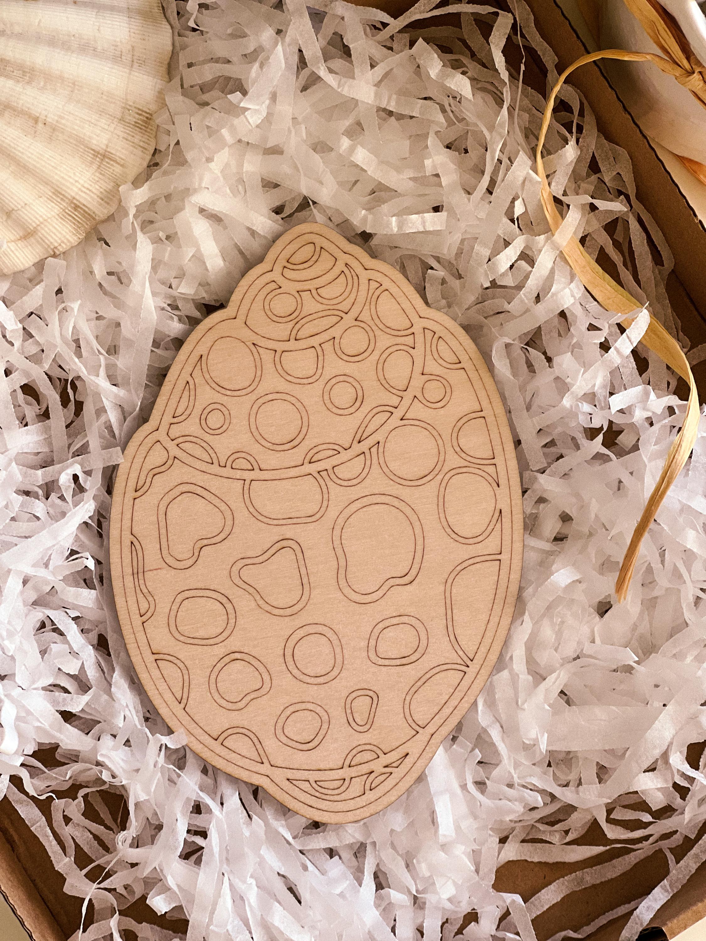 Malset aus Holzschalen, DIY-Malset, Bastelformen aus Holz, Holzspielzeug, Meerestiere, Zeichnen, Wandkunst, Malbuch für Erwachsene, Kunsttherapie, Boho