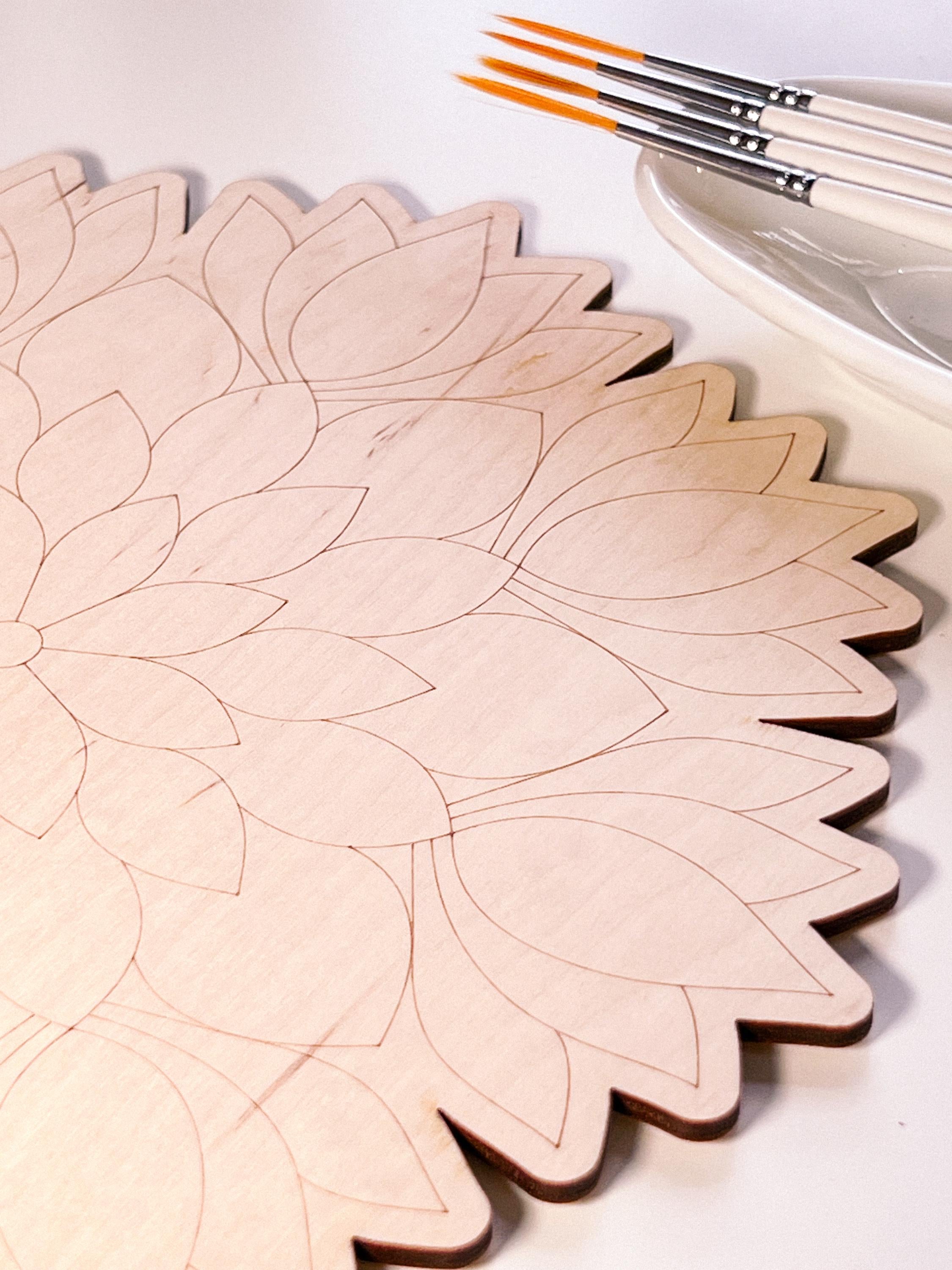 Wooden mandala for coloring, Art therapy, DIY craft, adult coloring, wall art, painting, home decor,easy drawing,coloring boards,mandala art