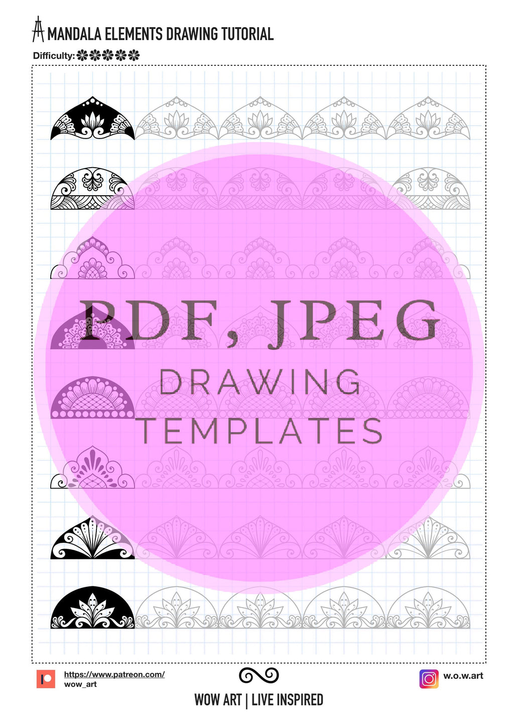 7. Trainingsblätter für komplizierte Muster! Pdf, jpeg. Mandala-Kunst, Ornamente, digitales Papier, Sofort-Downloads, handgemacht, Kunsttherapie, Kalligrafie