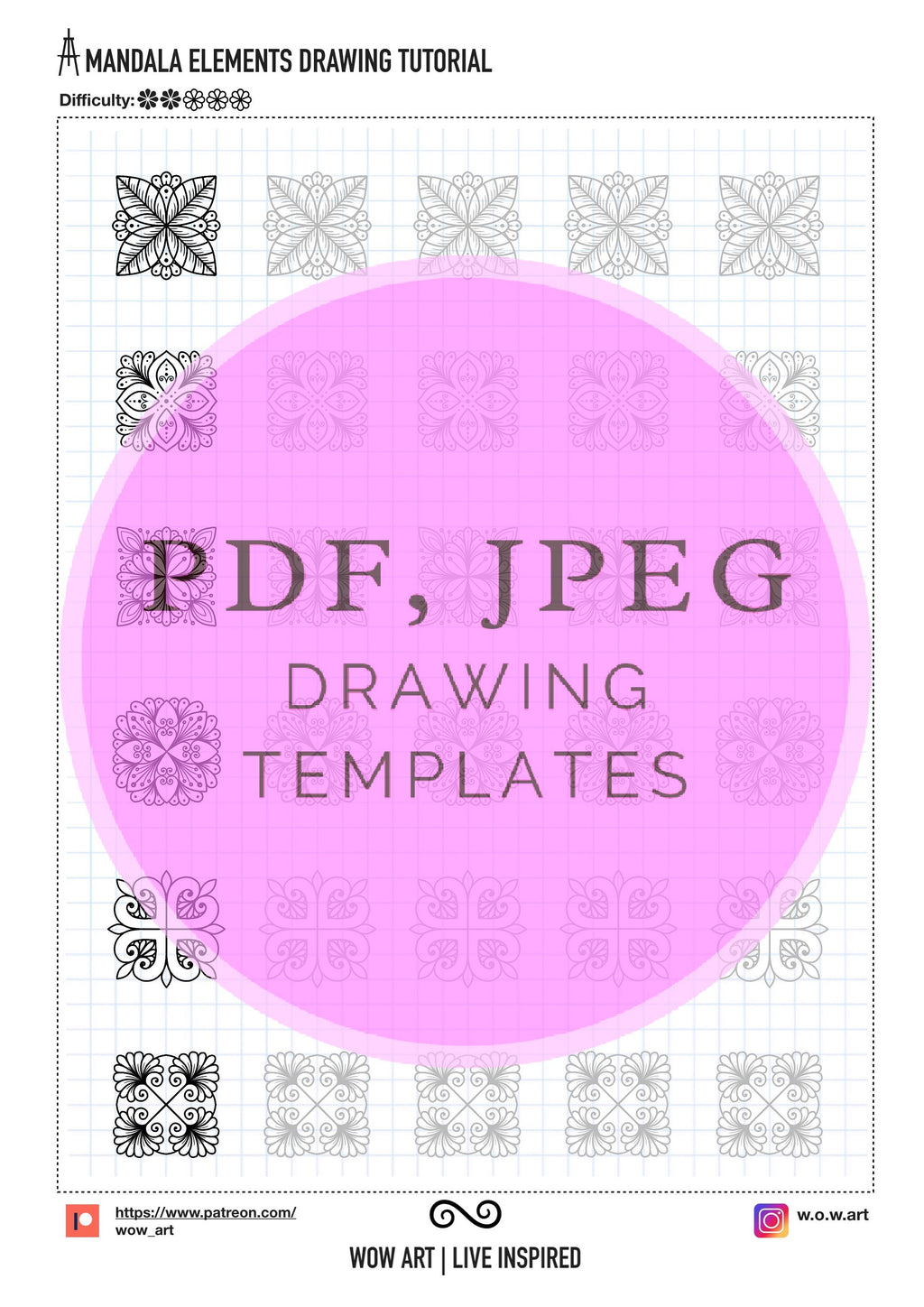 10. Einfache Quadratmuster-Übungsblätter! Pdf/jpeg. Mandala-Kunst, Digitalpapier, Sofort-Downloads, handgemacht, Kunsttherapie, Kalligrafie