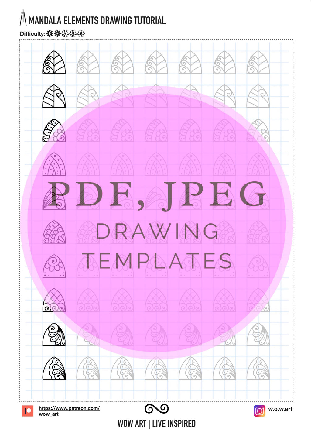 20. Leichte grundlegende Blütenblattmuster-Übungsblätter! Pdf, jpeg. Mandala-Kunst, digitales Papier, Sofort-Downloads, handgemacht, Kunsttherapie, Kalligrafie