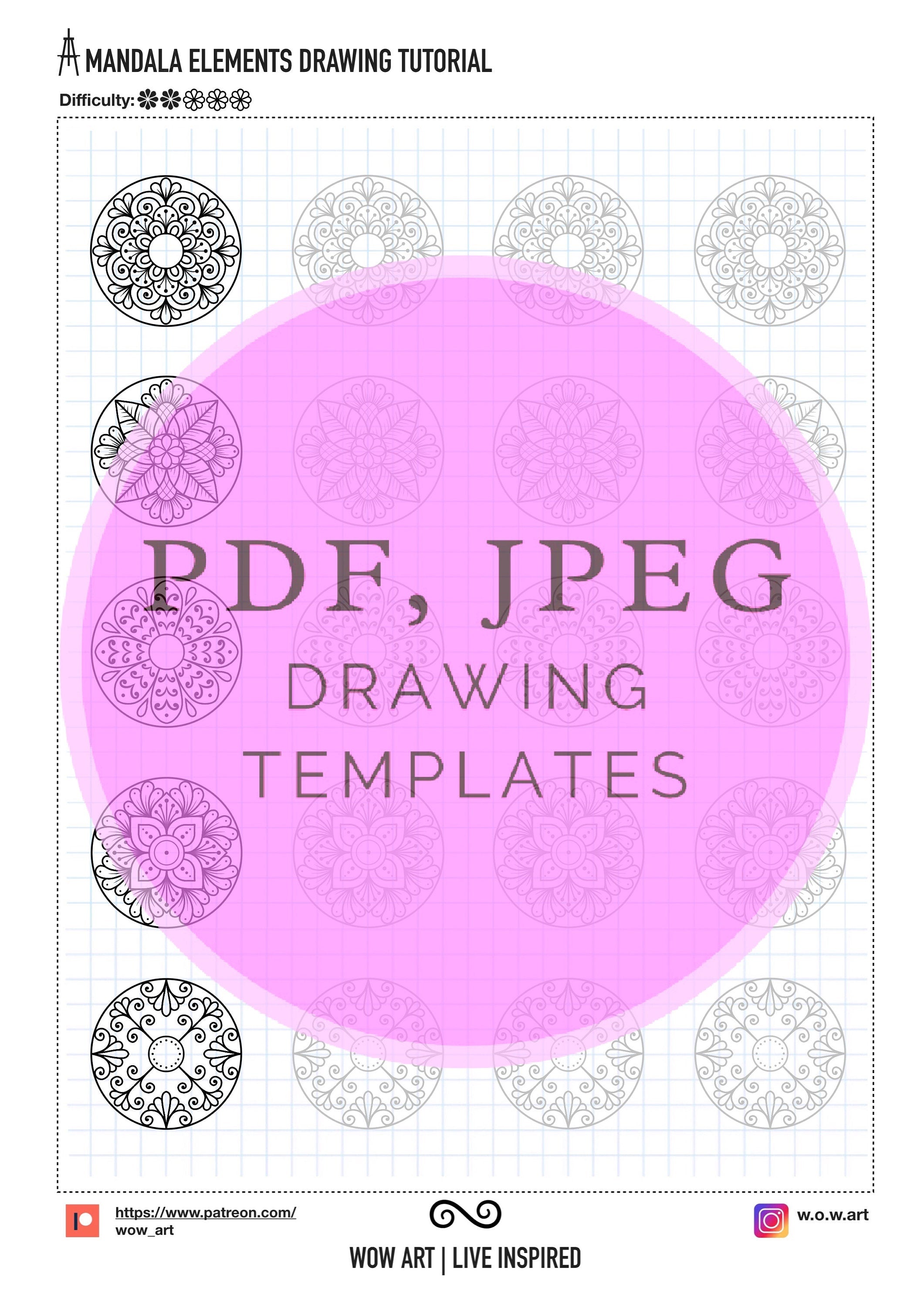 9. Einfache zentrale Muster-Übungsblätter! Pdf/jpeg. Mandala-Kunst, Digitalpapier, Sofort-Downloads, handgemacht, Kunsttherapie, Kalligraphie