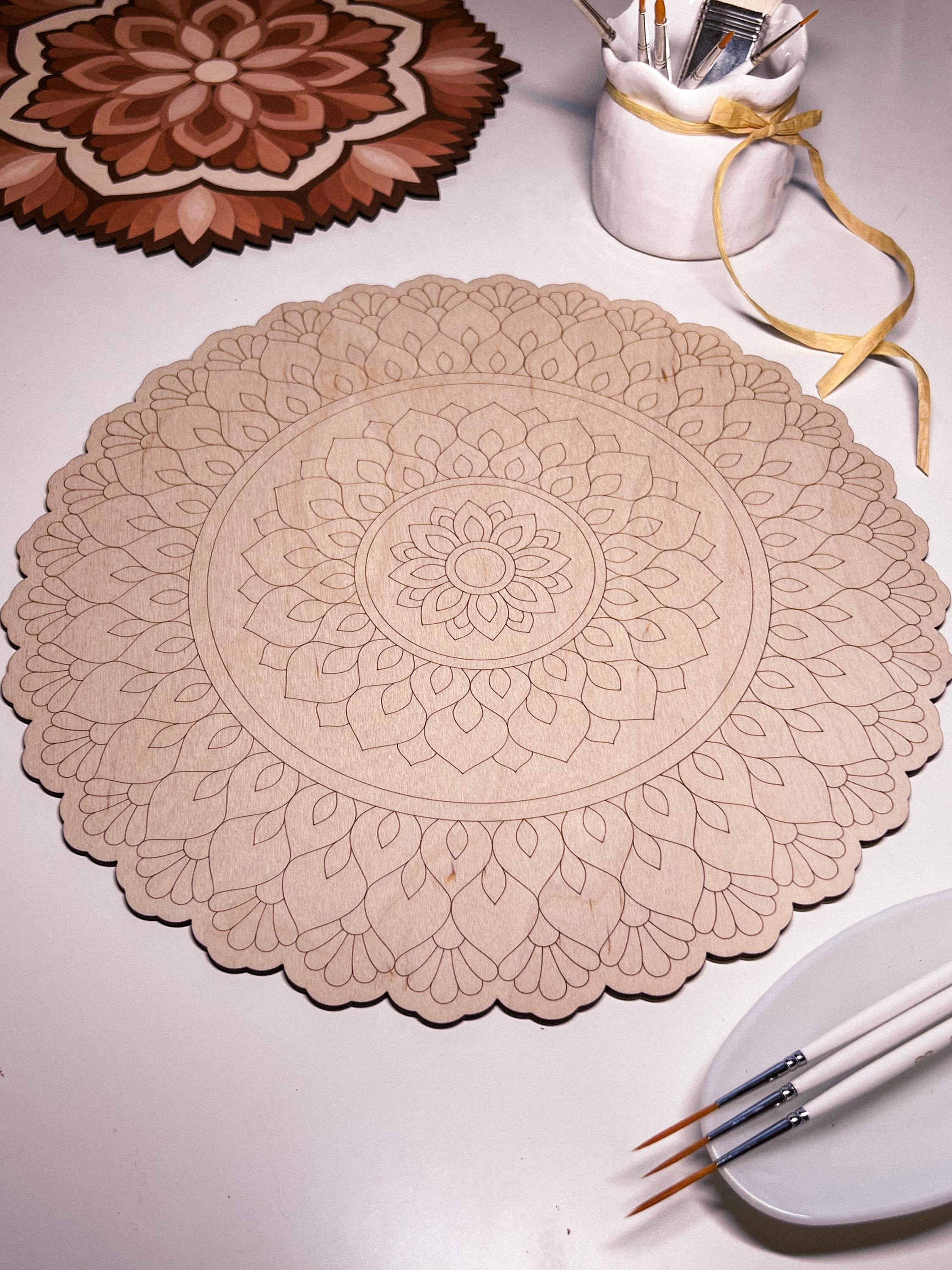 Mandala aus Holz zum Ausmalen, Kunsttherapie, DIY-Basteln, Malen für Erwachsene, Wandkunst, Malerei, Heimdekoration, einfache Zeichnung, Malbretter, Mandala-Kunst