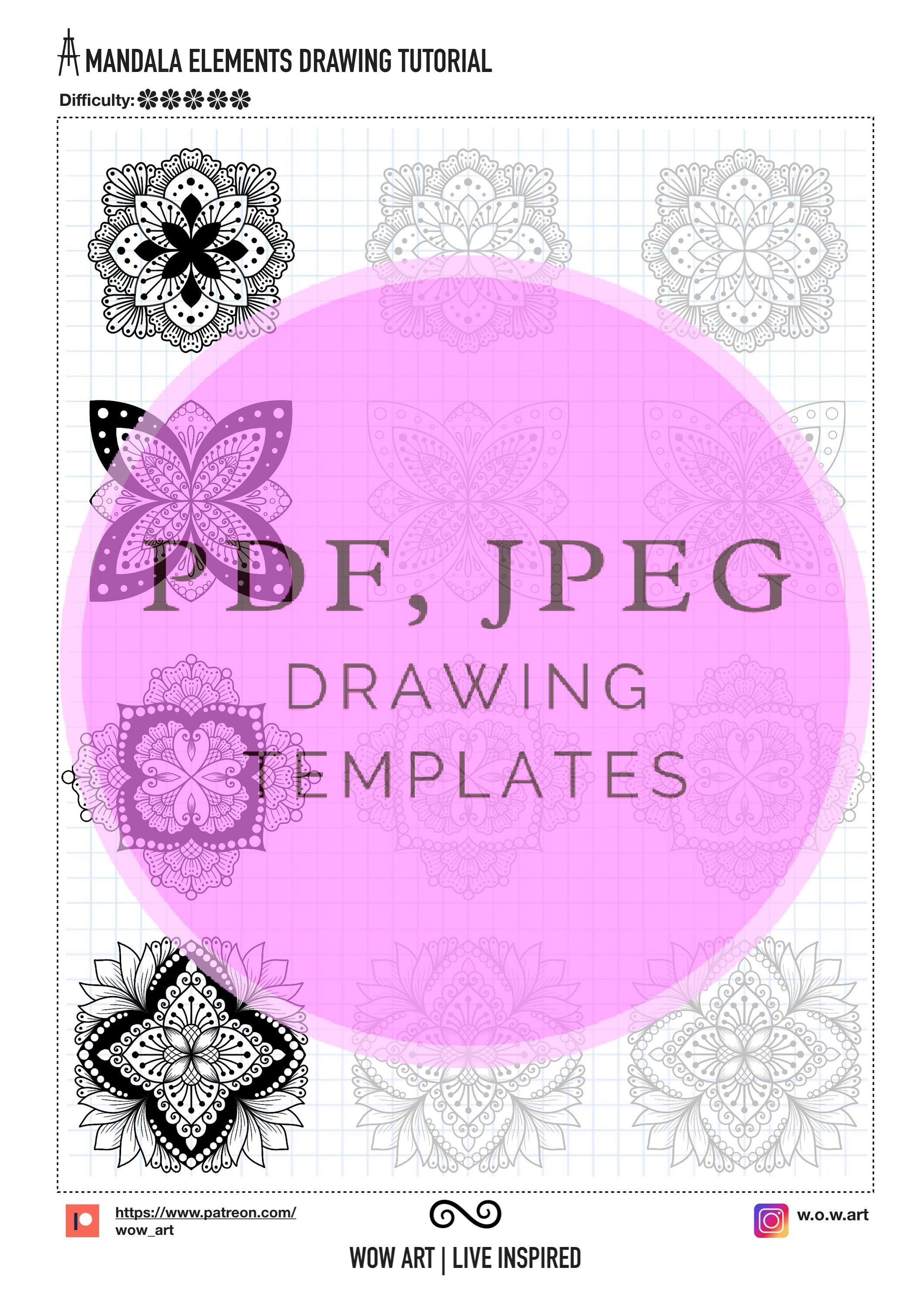 11.Fortgeschrittene Quadratmuster-Trainingsblätter! Pdf, jpeg. Mandala-Kunst, Digitalpapier, Sofort-Downloads, handgemacht, Kunsttherapie, Kalligrafie