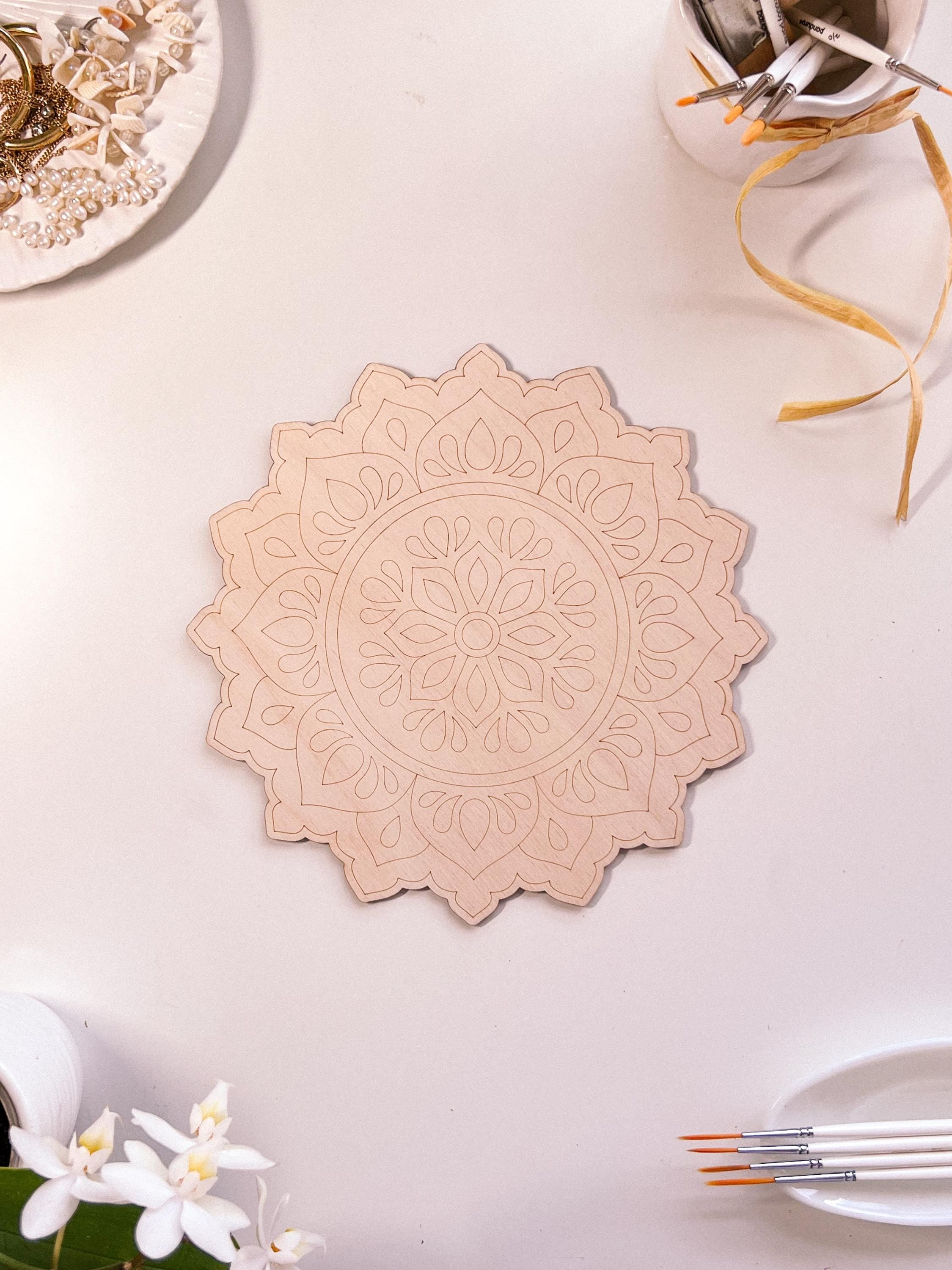 Wooden mandala for coloring, Art therapy, DIY craft, adult coloring, wall art, painting, home decor,easy drawing,coloring boards,mandala art