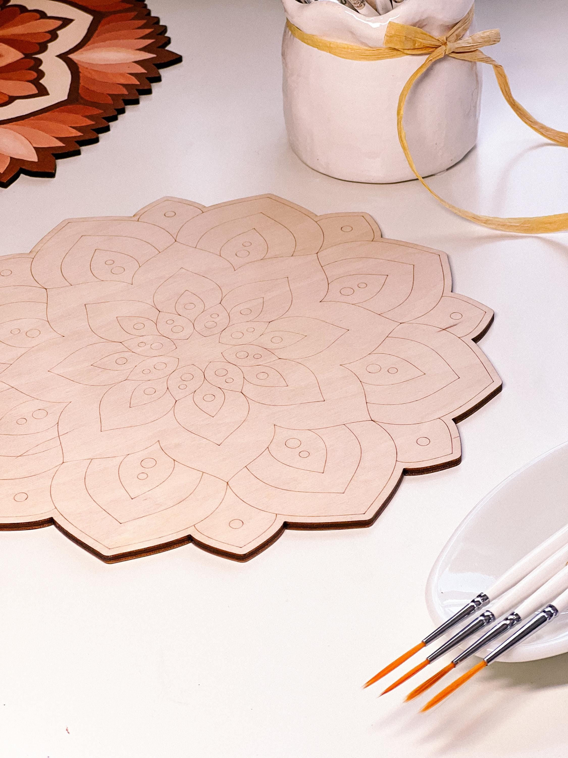 Wooden mandala for coloring, Art therapy, DIY craft, adult coloring, wall art, painting, home decor,easy drawing,coloring boards,mandala art