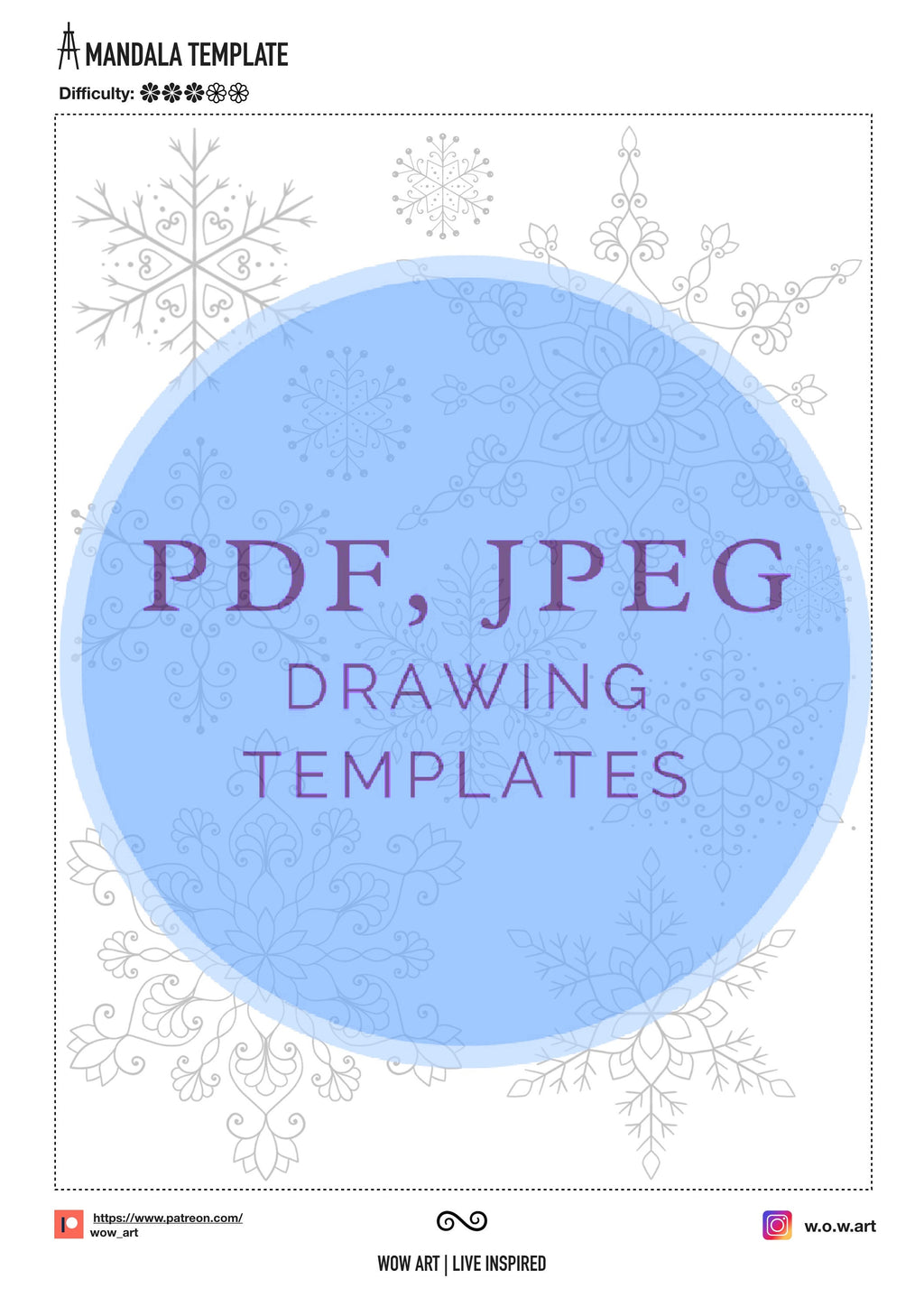 18 Schneeflocken-Mandalas zum Nachzeichnen und Ausmalen, jpeg, pdf. Digitalpapier, sofortiger Download, Malvorlage, Kunsttherapie, Kalligrafie, Scrapbooking