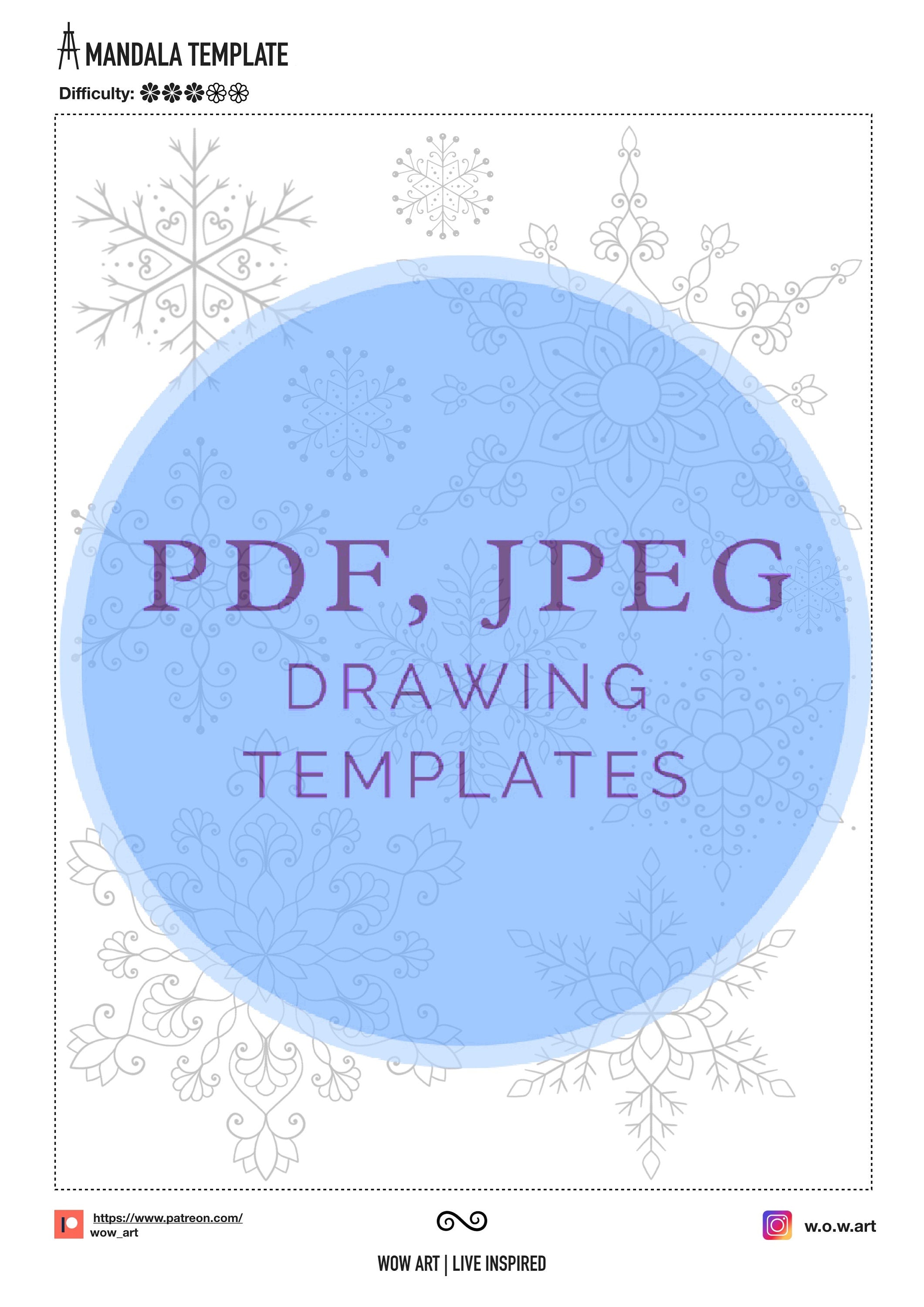 18 Schneeflocken-Mandalas zum Nachzeichnen und Ausmalen, jpeg, pdf. Digitalpapier, sofortiger Download, Malvorlage, Kunsttherapie, Kalligrafie, Scrapbooking