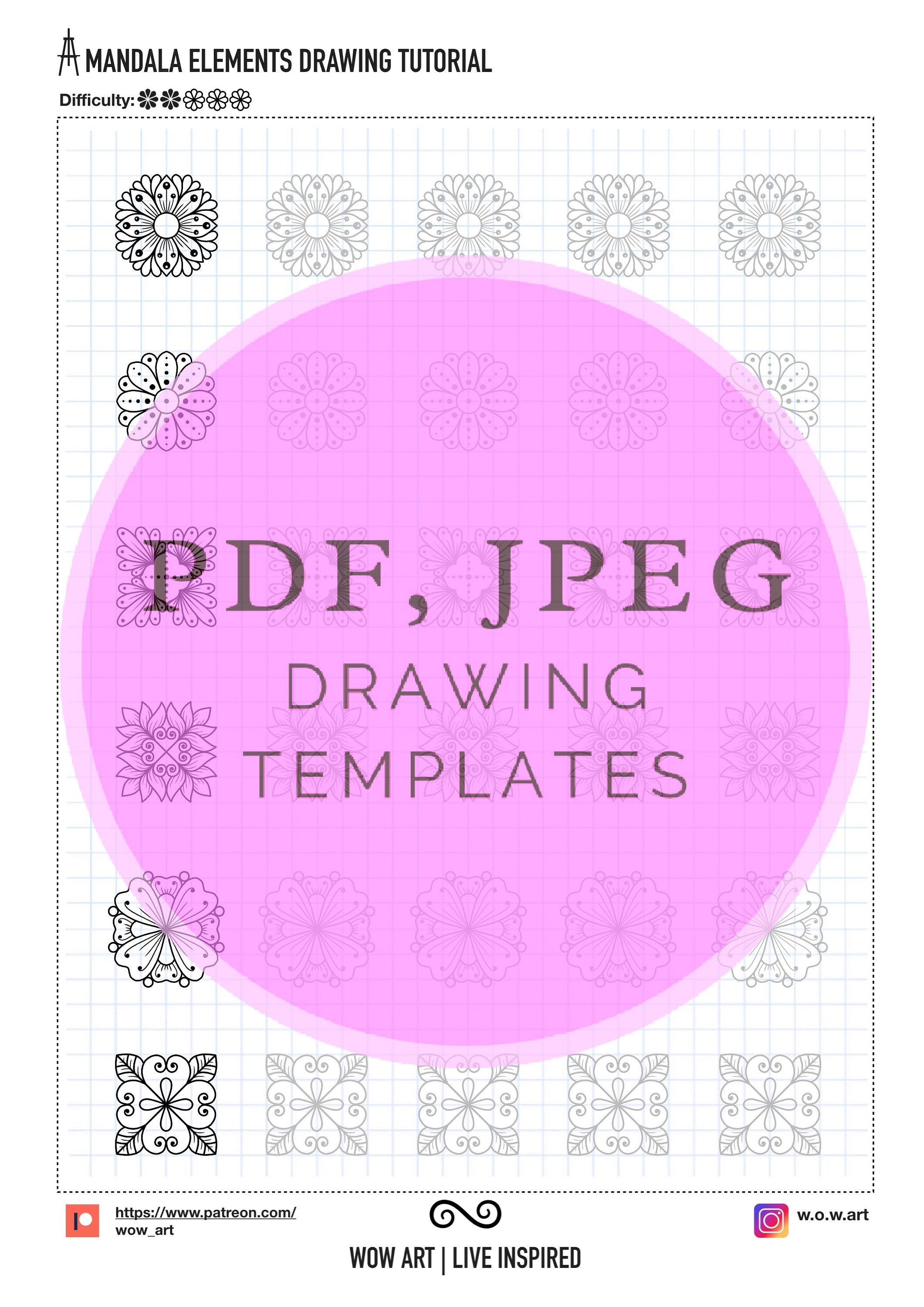10. Einfache Quadratmuster-Übungsblätter! Pdf/jpeg. Mandala-Kunst, Digitalpapier, Sofort-Downloads, handgemacht, Kunsttherapie, Kalligrafie