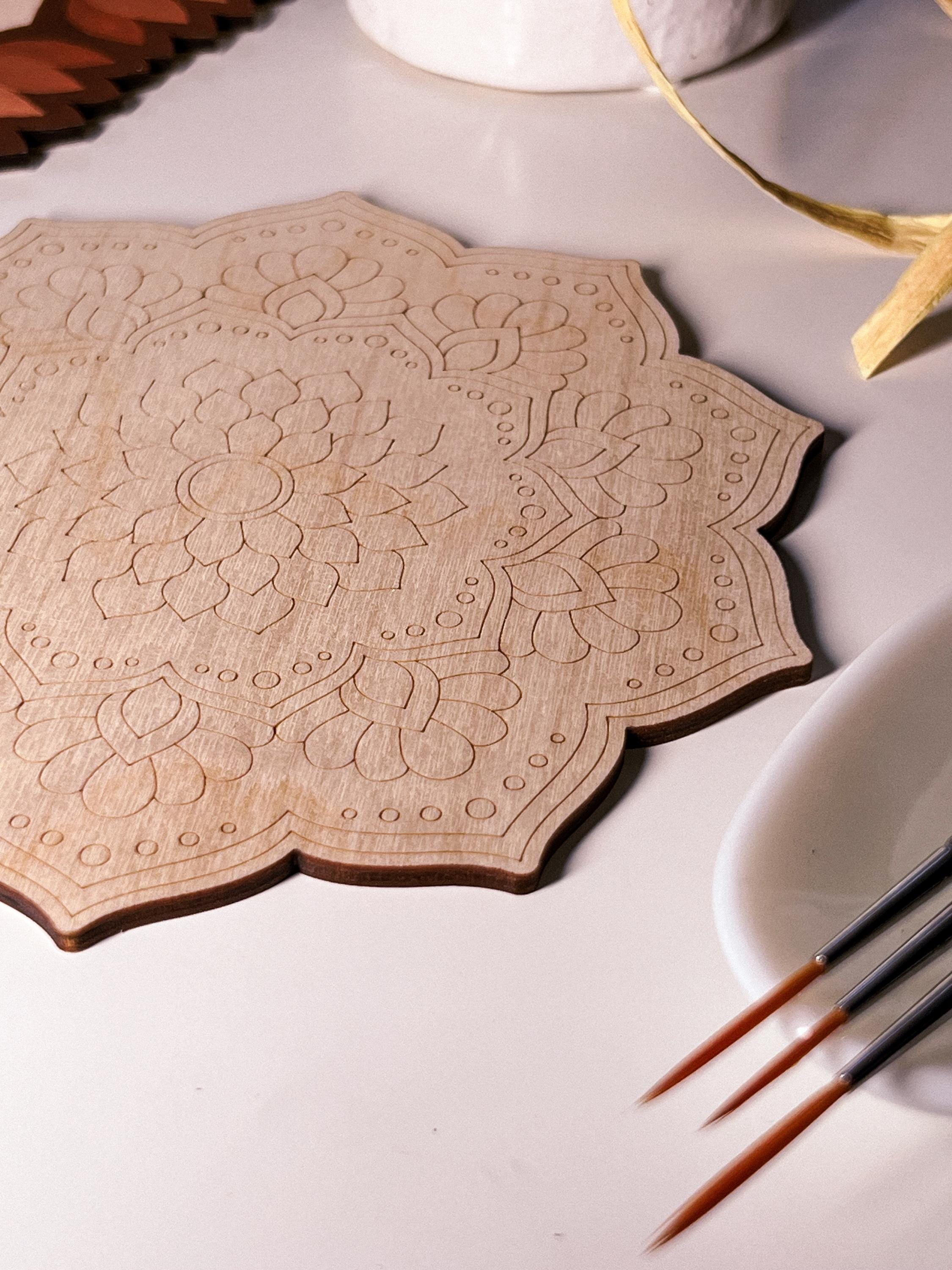 Wooden mandala for coloring, Art therapy, DIY craft, adult coloring, wall art, painting, home decor,easy drawing,coloring boards,mandala art